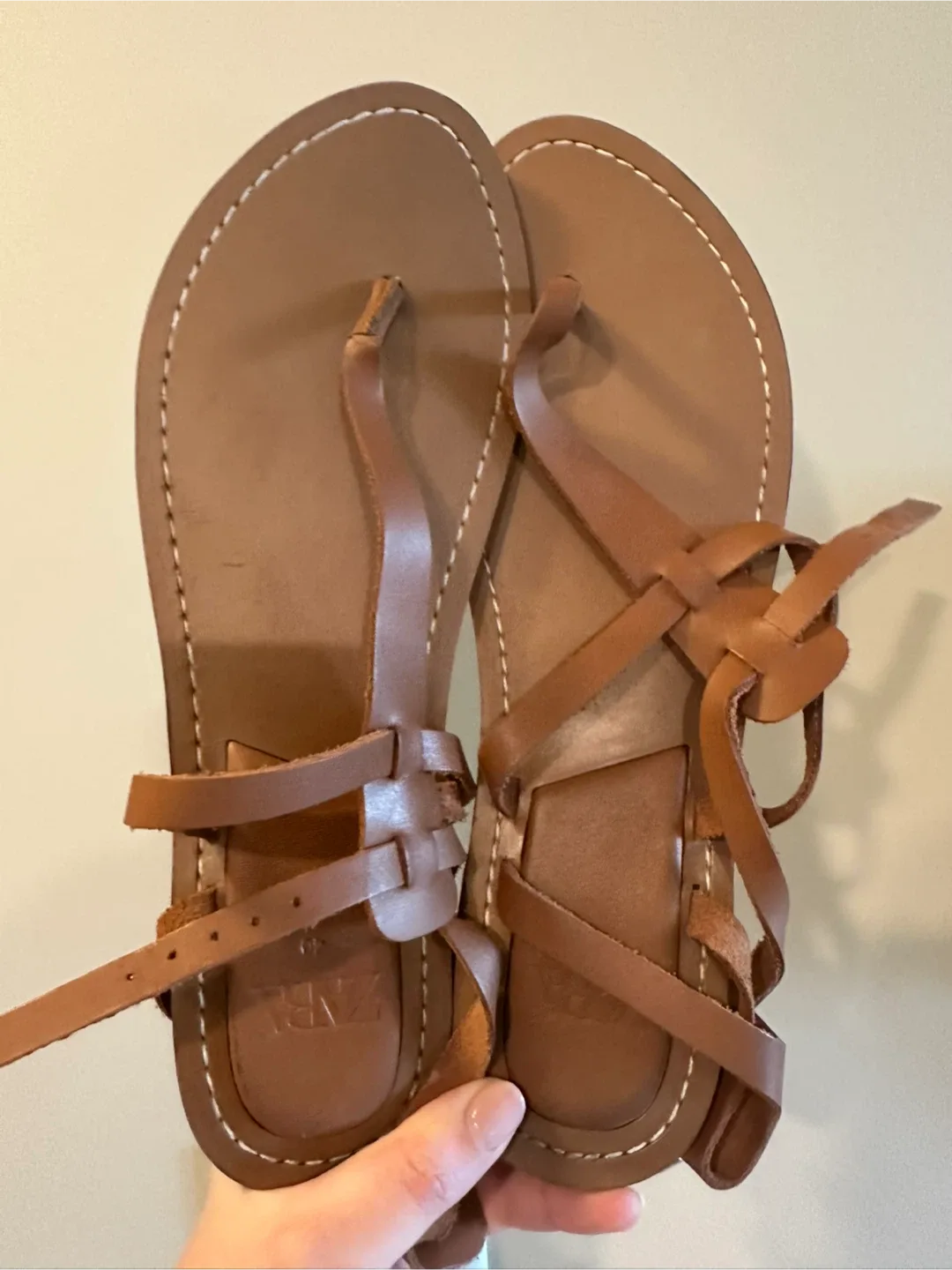 Zara Brown Leather Sandals - Size 40 image indicator(2)