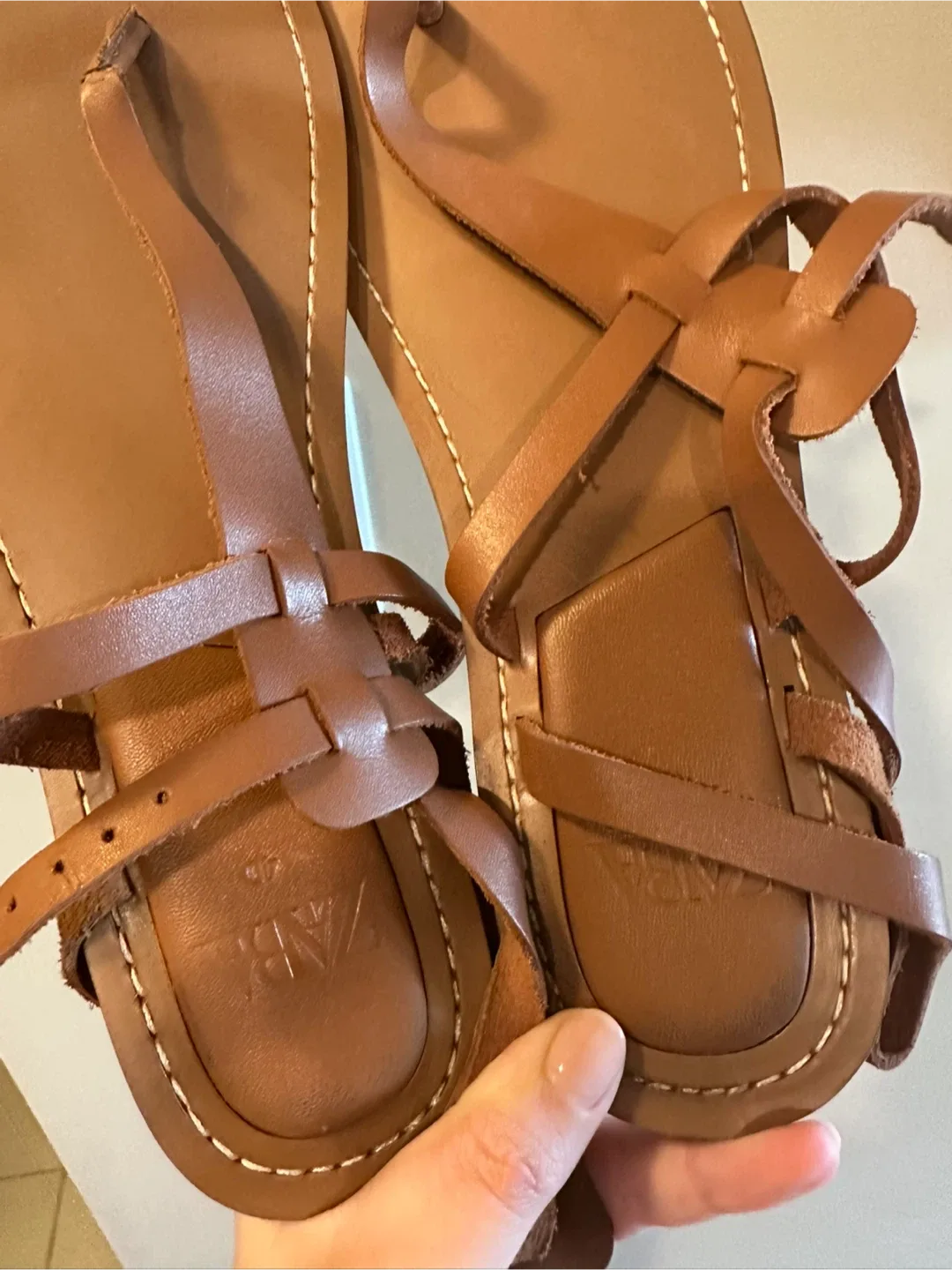 Zara Brown Leather Sandals - Size 40 image indicator(4)