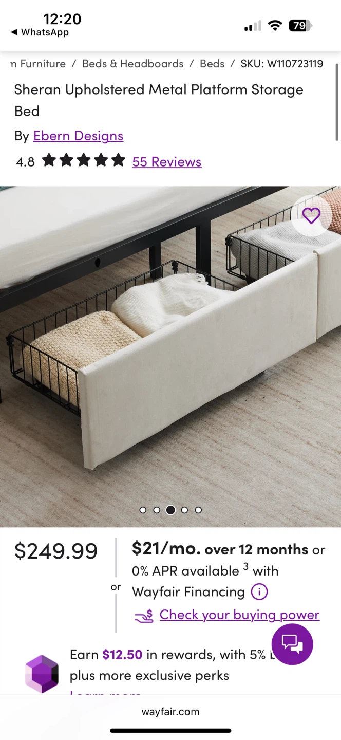 Queen Bed Frame with Drawers – Like New - photo 3