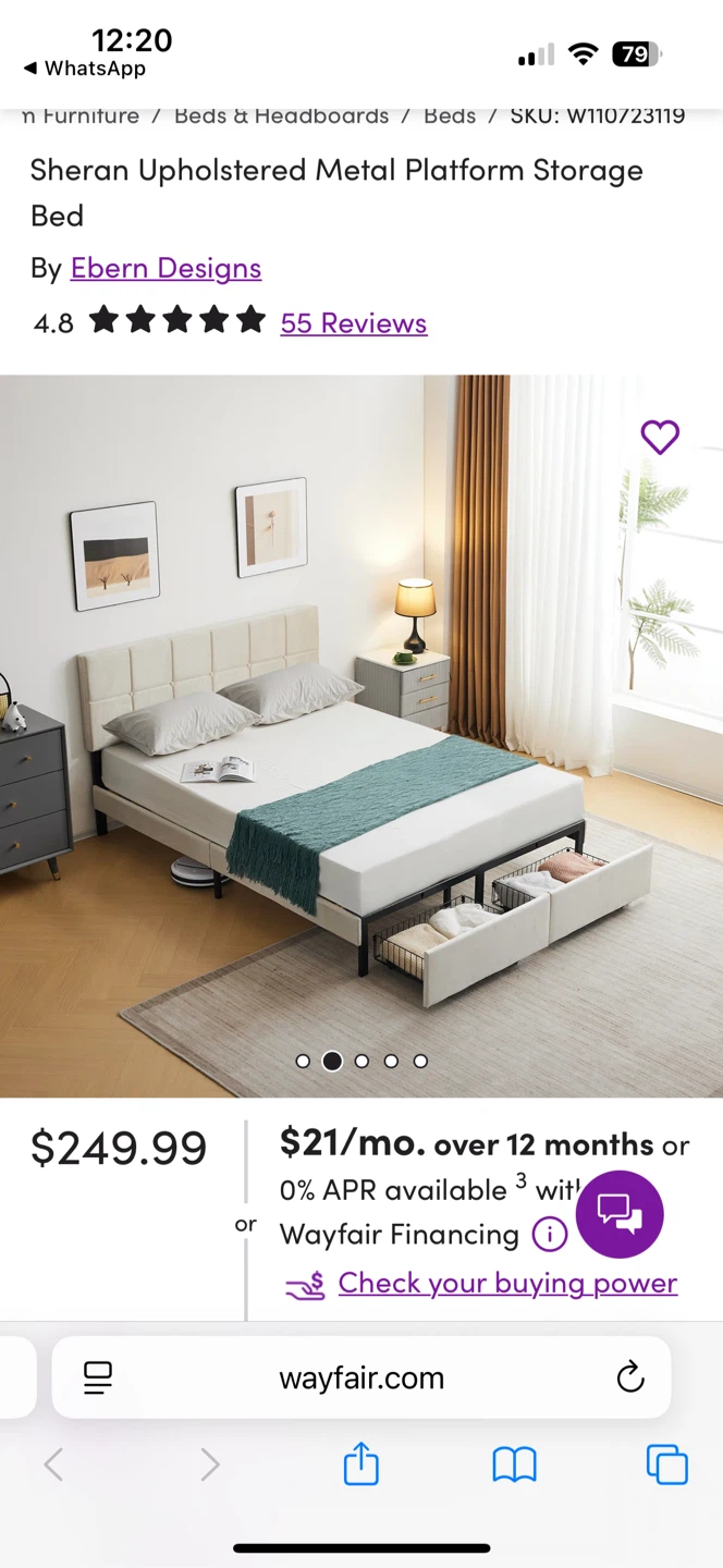Queen Bed Frame with Drawers – Like New - photo 2