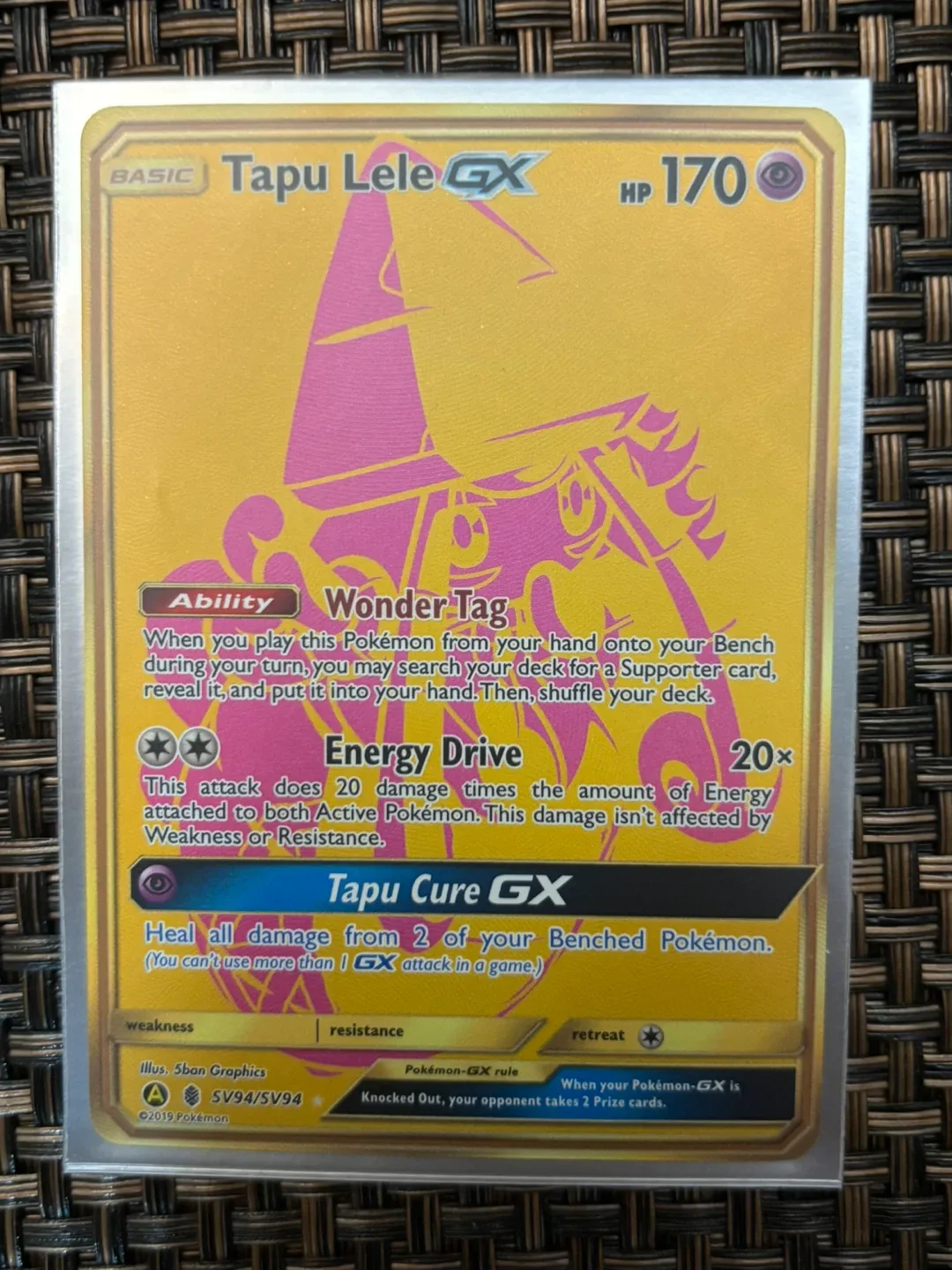 Tapu Lele GX gold pokemon card thumbnail