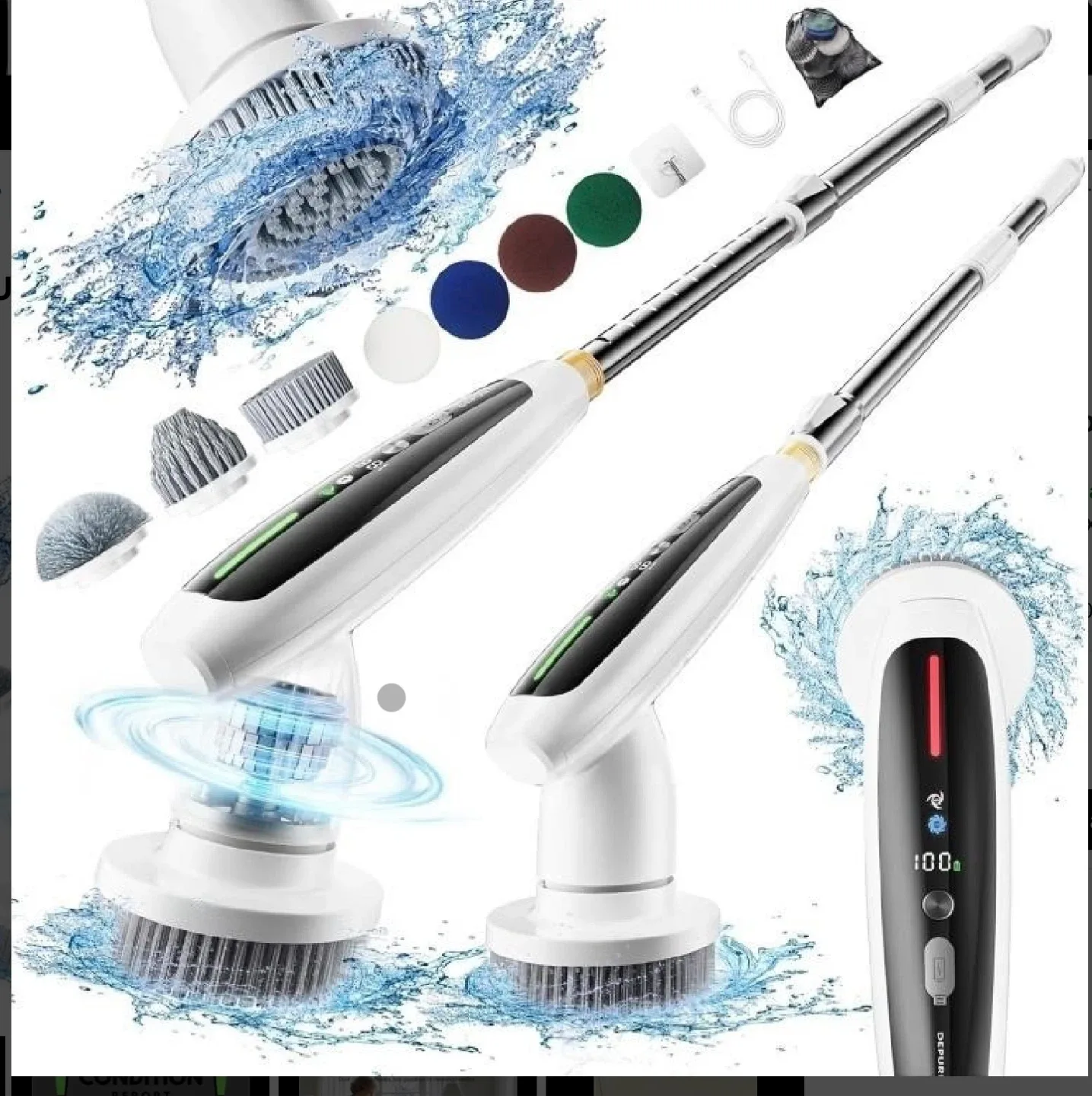 DEPURE SMART ELECTRIC SPIN SCRUBBER, 8 HEADS thumbnail