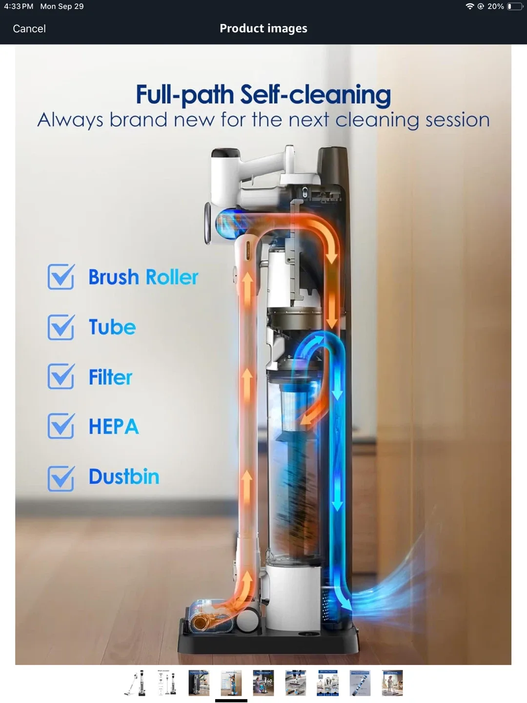 BRAND NEW SELF CLEANING CORDLESS VACCUUM image indicator(2)