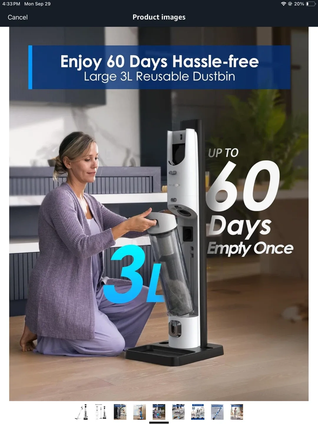 BRAND NEW SELF CLEANING CORDLESS VACCUUM image indicator(3)