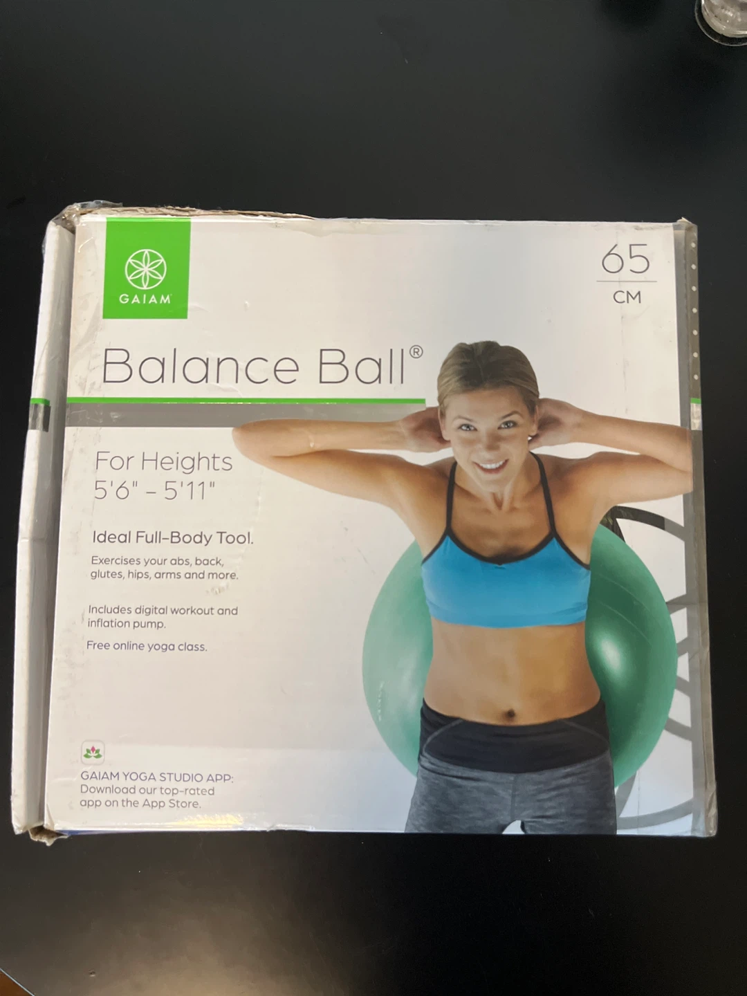 Yoga Ball Gaiam Balance Ball 65cm New in Box