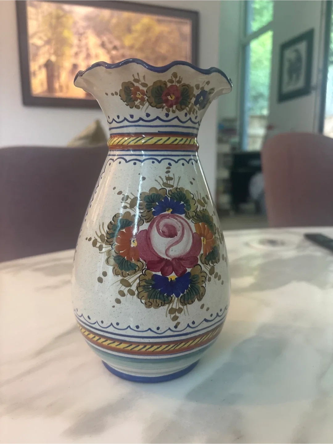 Vintage Italian Hand Painted Vase thumbnail