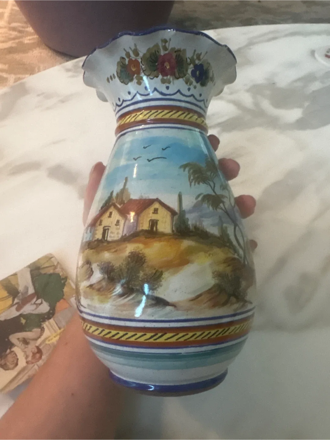 Vintage Italian Hand Painted Vase image indicator(3)