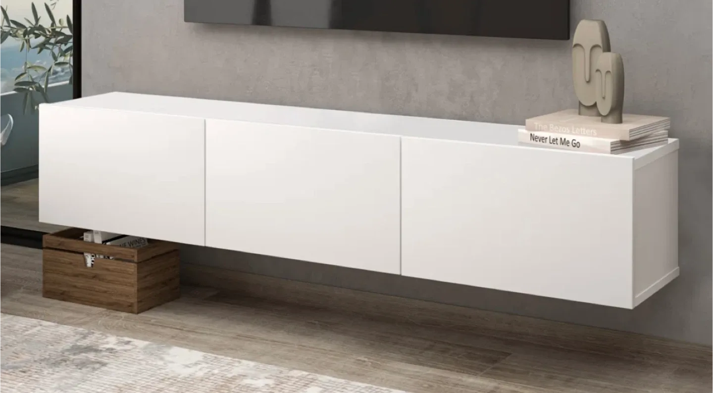 White Floating Wall Mounted Media Console