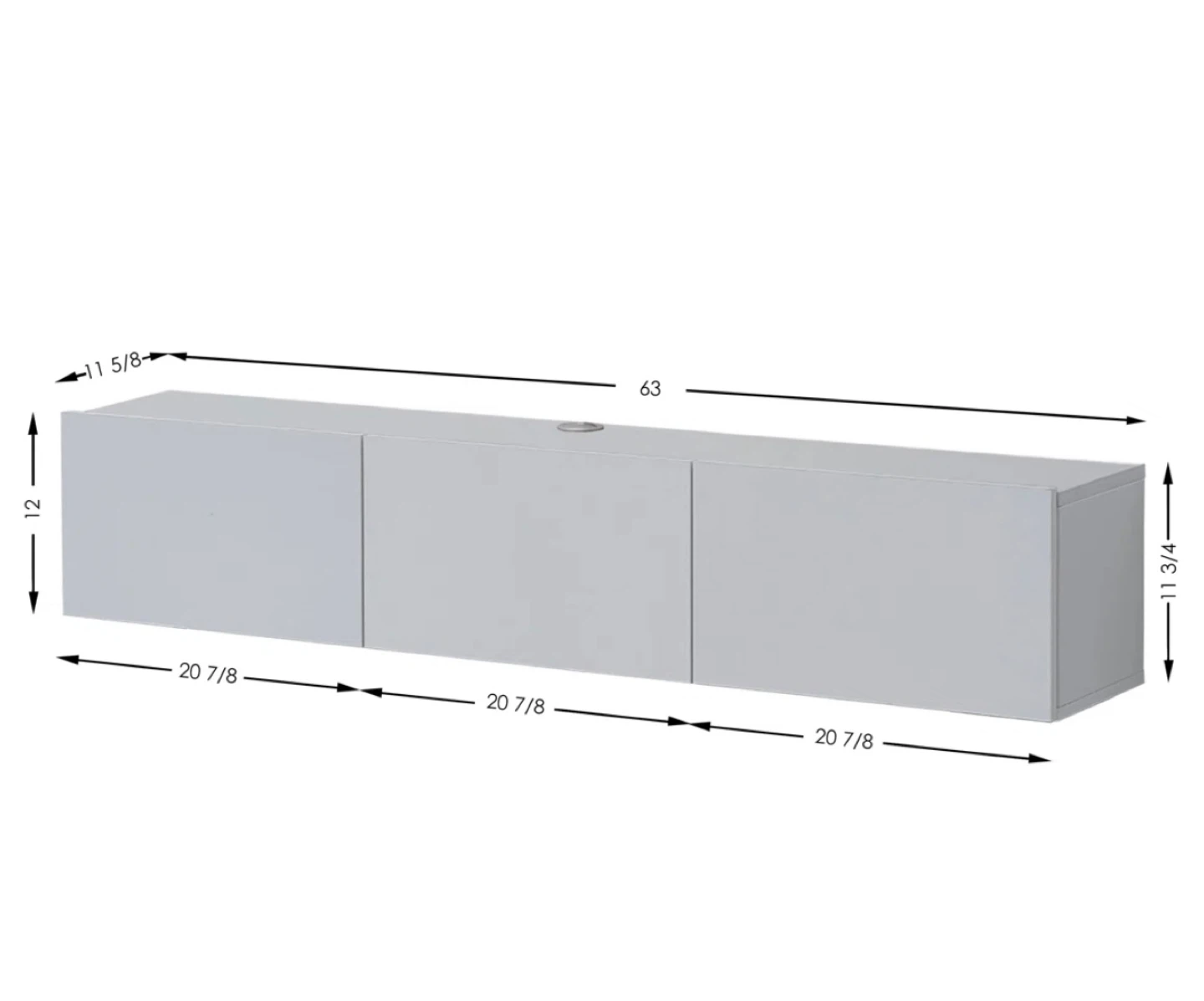 White Floating Wall Mounted Media Console - photo 3