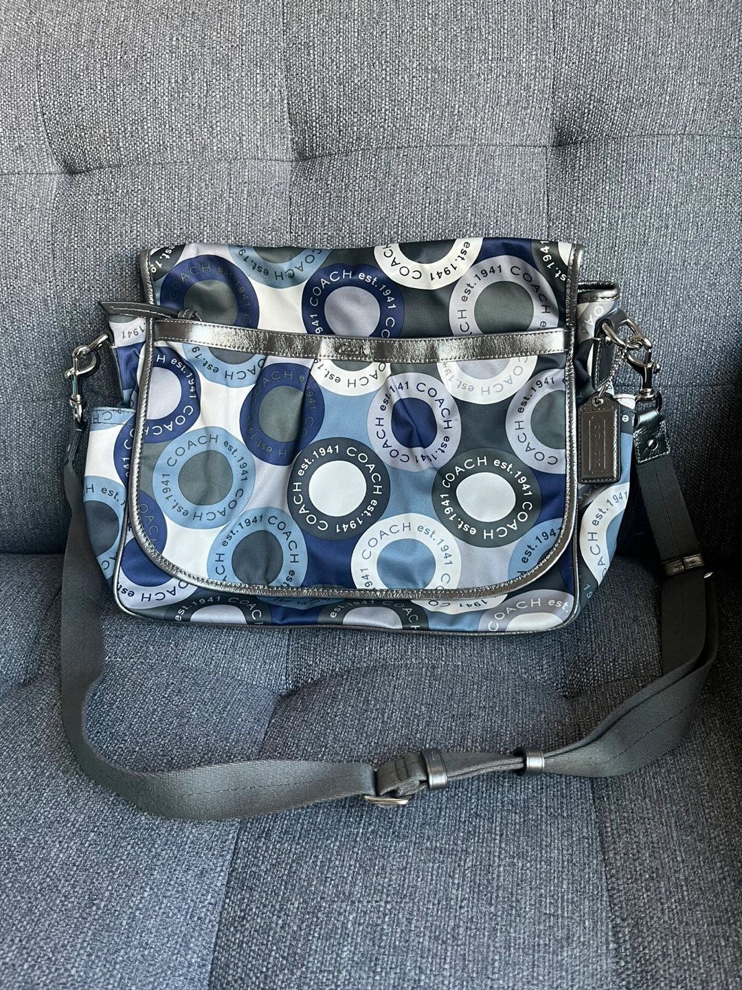 Coach Vintage Alexandria Snaphead Style Satin Diaper Bag