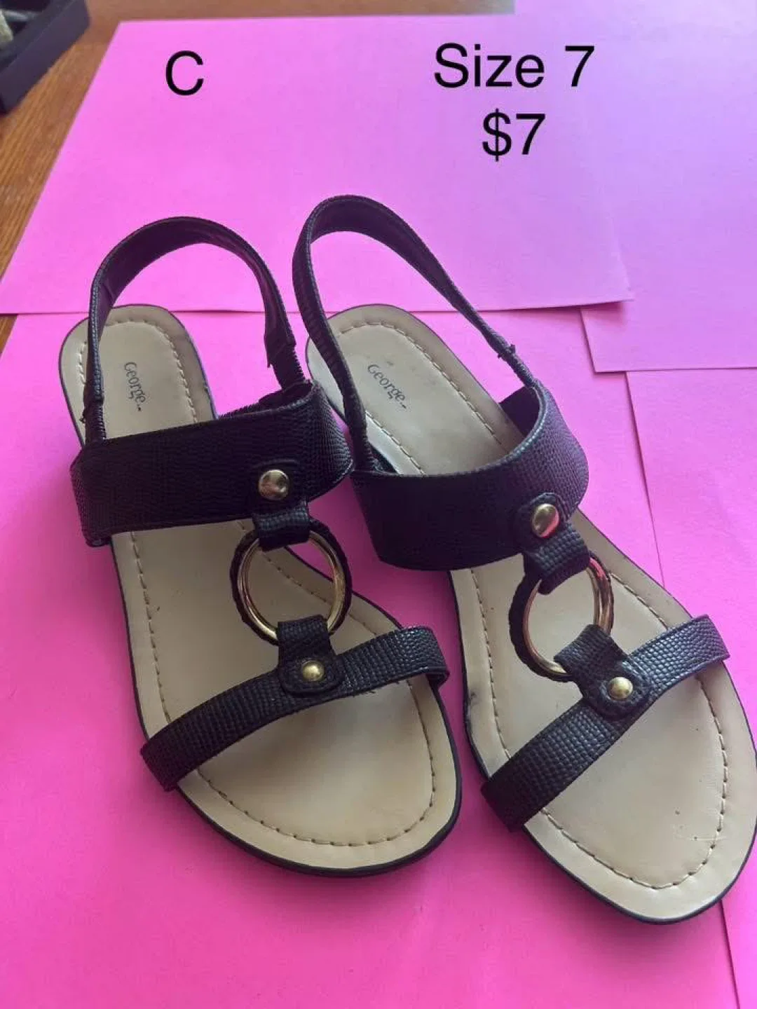 George Black Sandals - Size 7 thumbnail