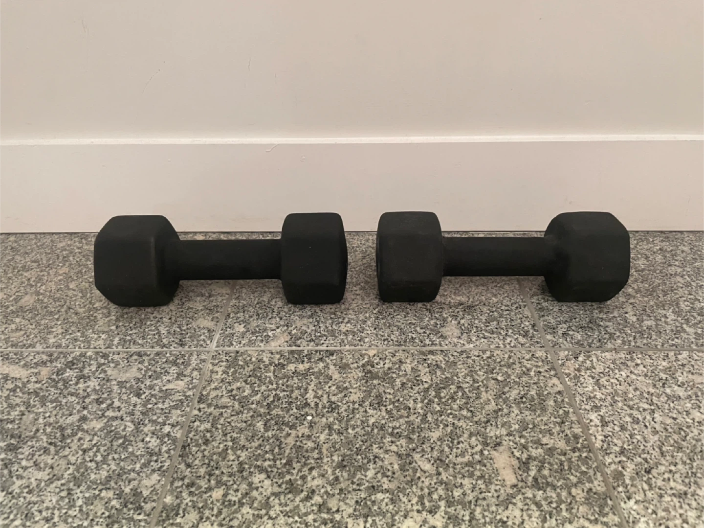 Pair of Black Dumbbells 12Lb