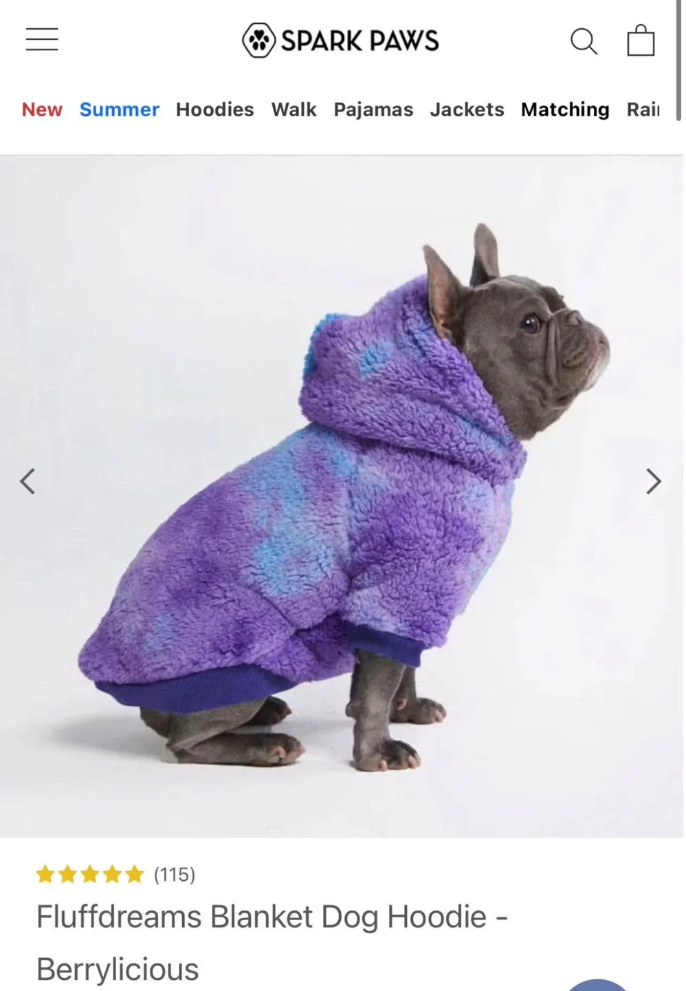 Spark Paws Fluffdreams Blanket Dog Hoodie - XL thumbnail
