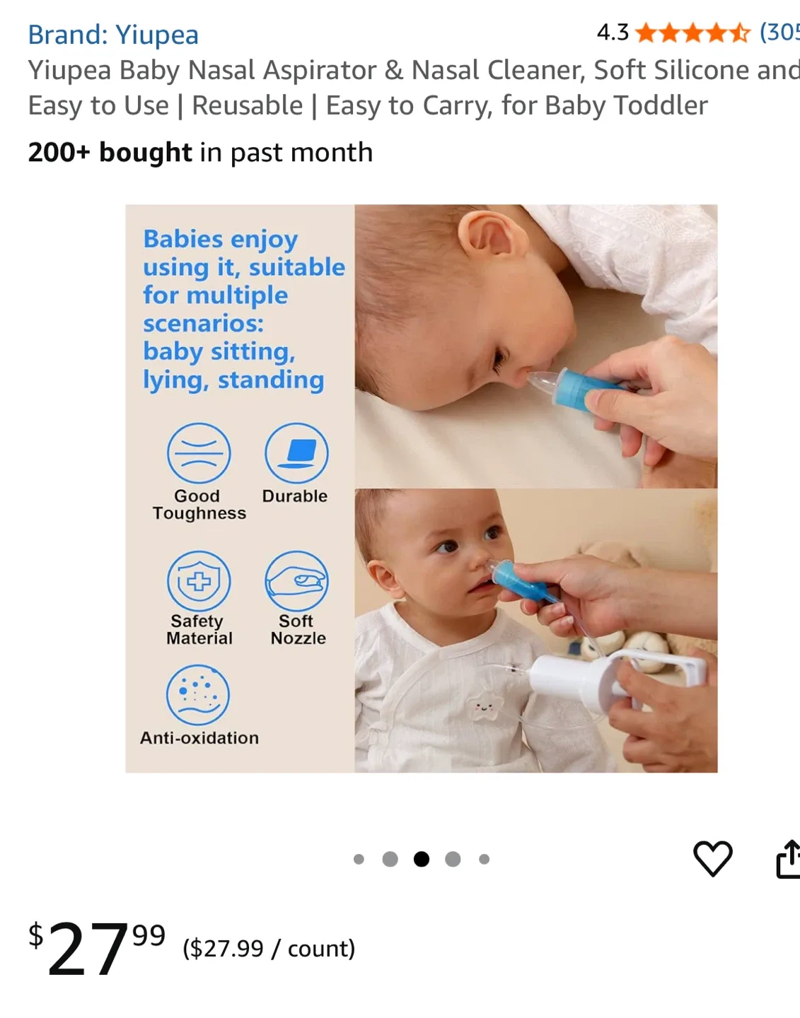 Yiupea Baby Nasal Aspirator & Cleaner image indicator(2)