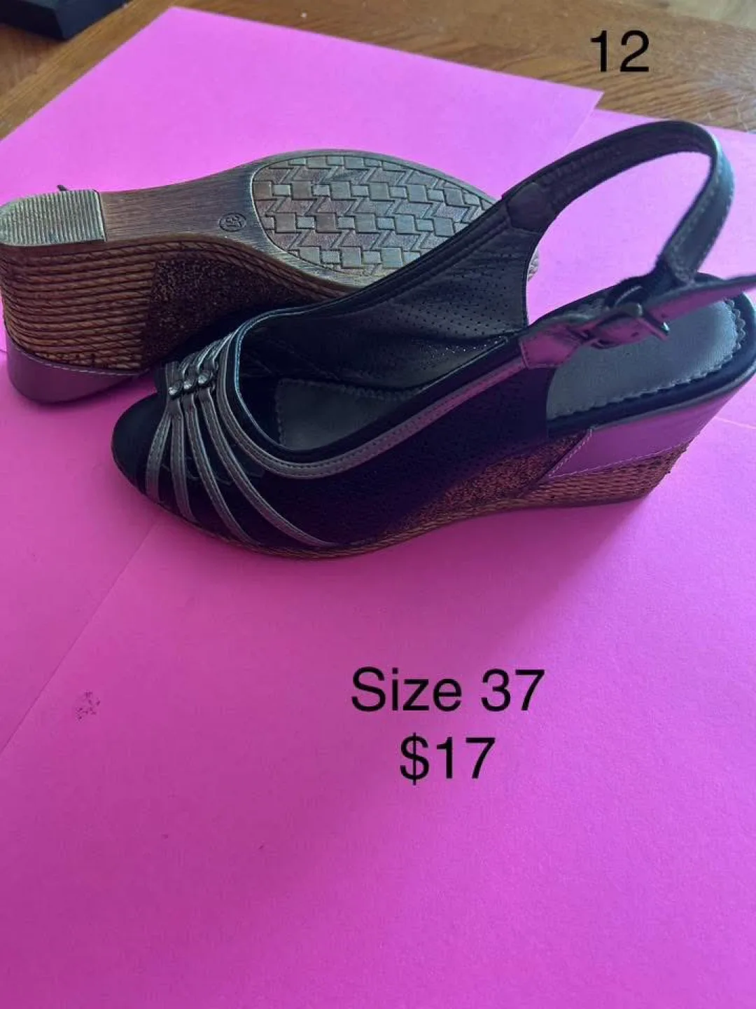 Wedge Slingback Sandals - Size 37 thumbnail