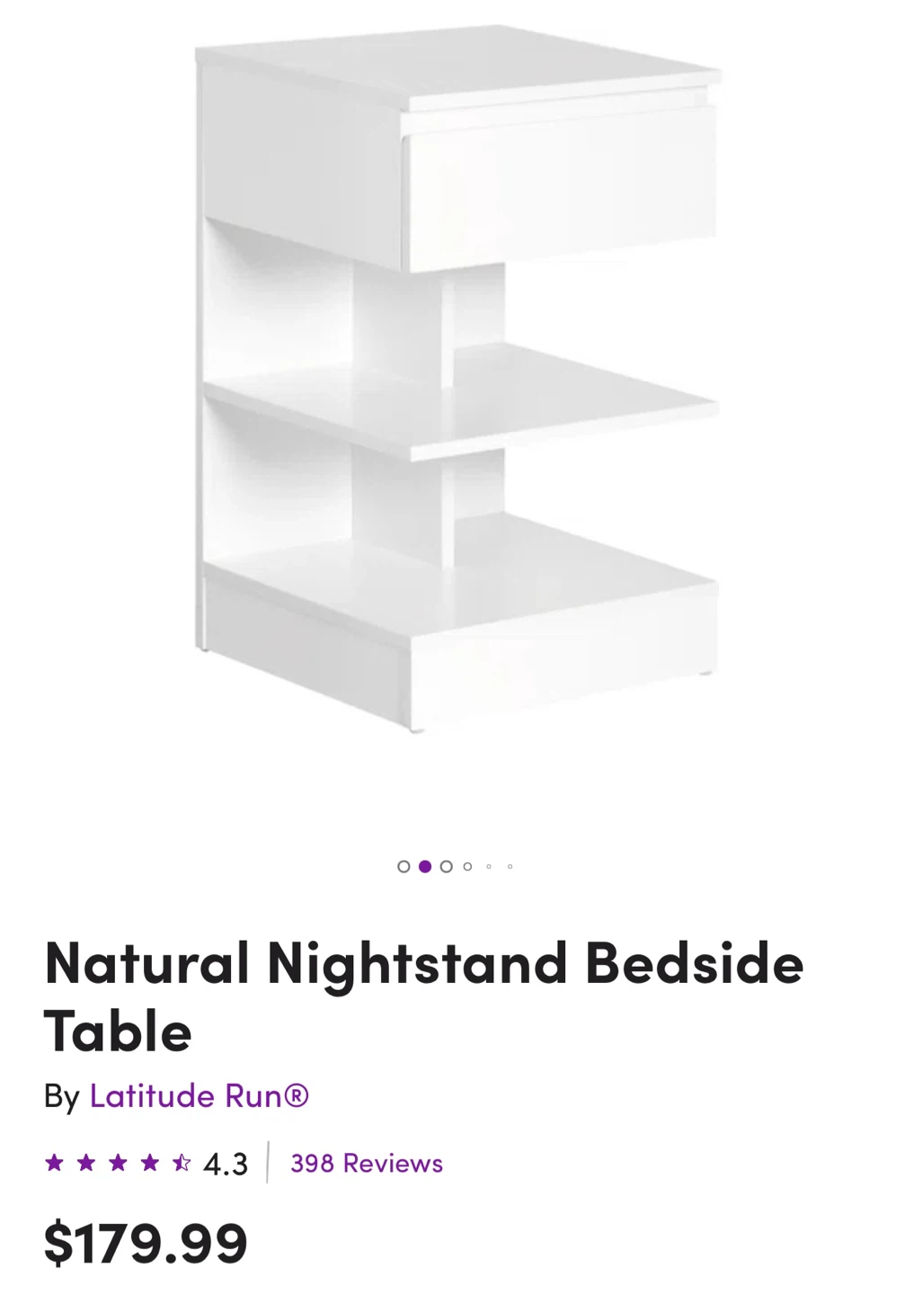 Latitude Run Nightstand Bedside Table