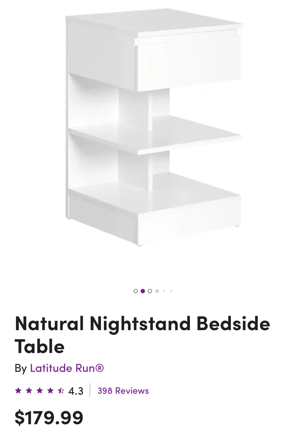 Latitude Run Nightstand Bedside Table