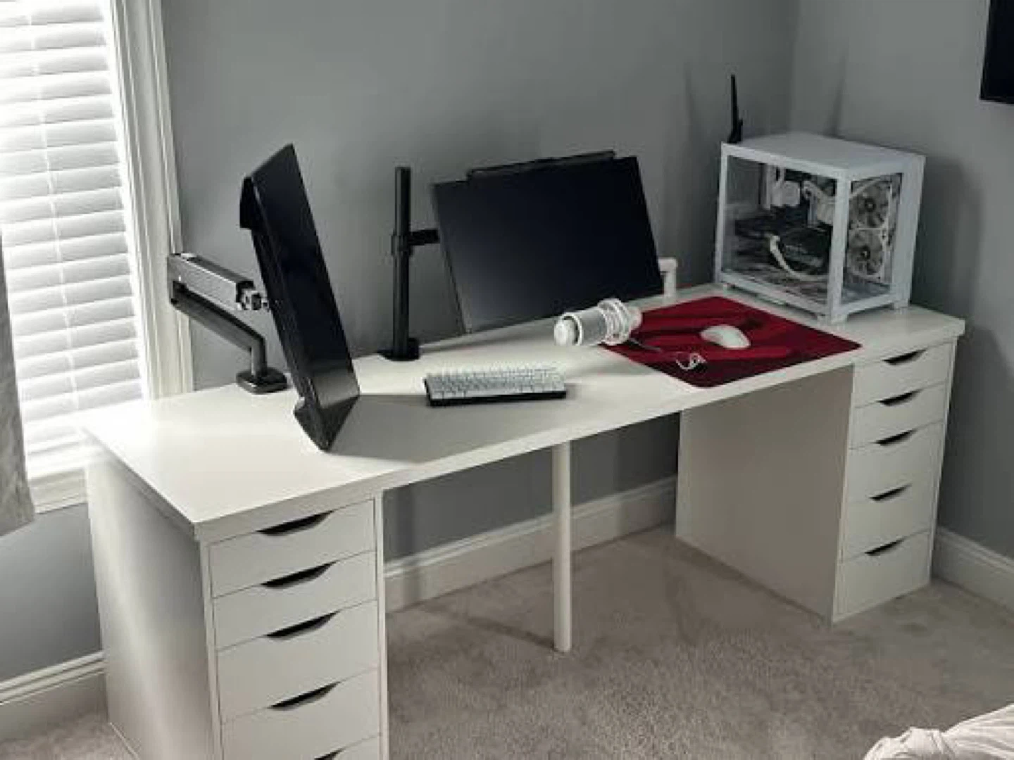 IKEA long table & black drawer - photo 2