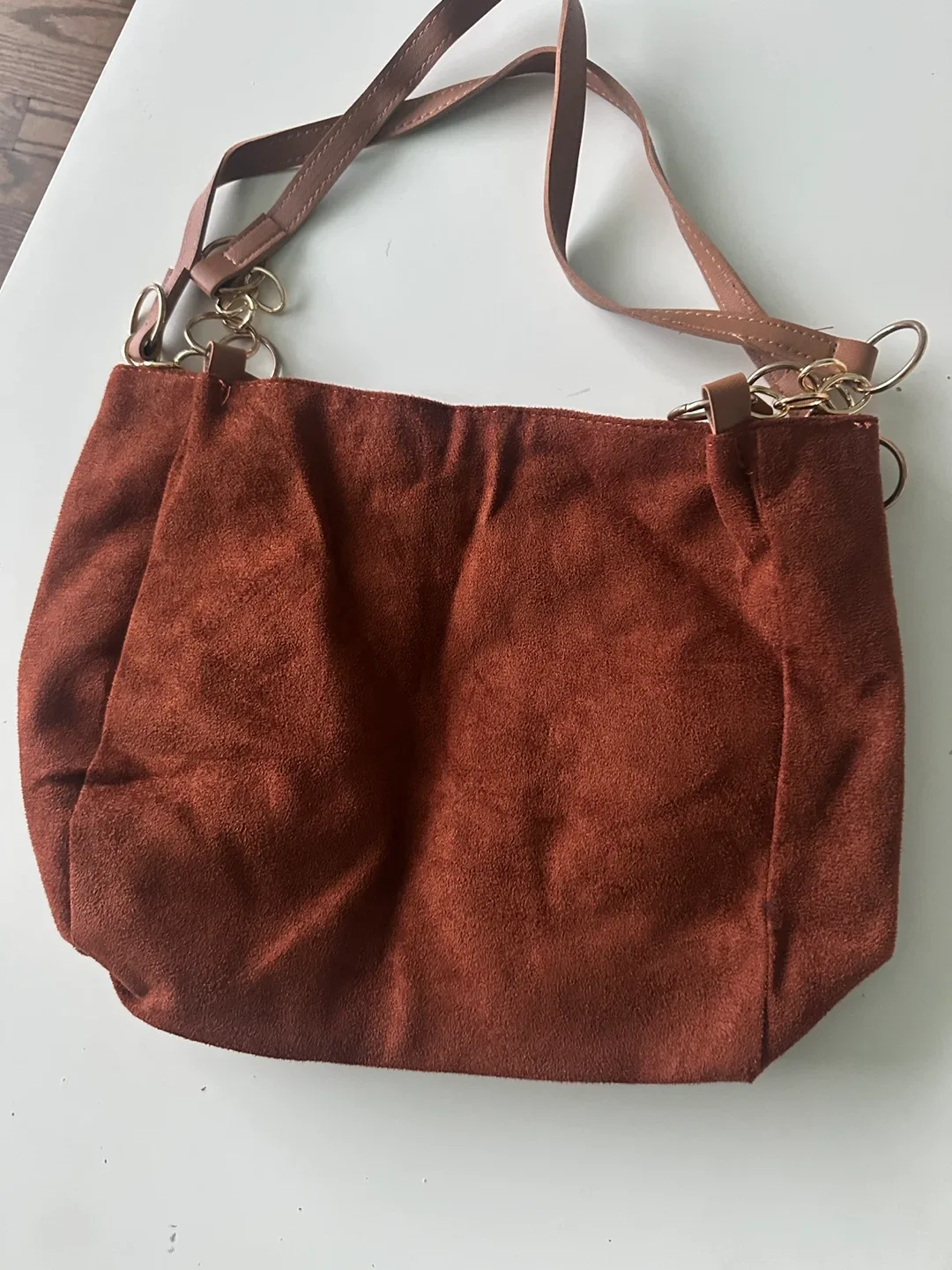 HOOTO Brown Suede Shoulder Bag image indicator(3)