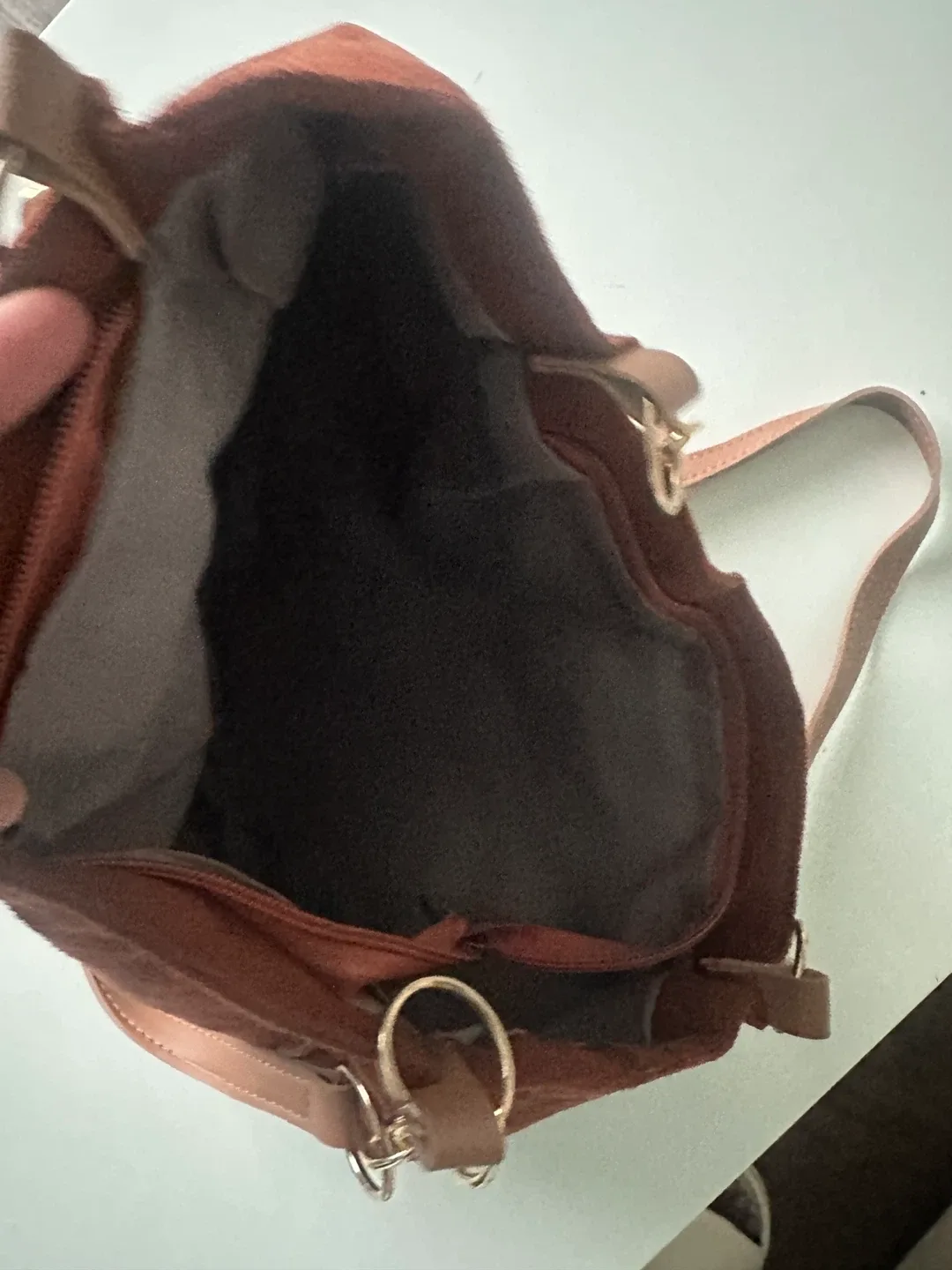 HOOTO Brown Suede Shoulder Bag image indicator(4)