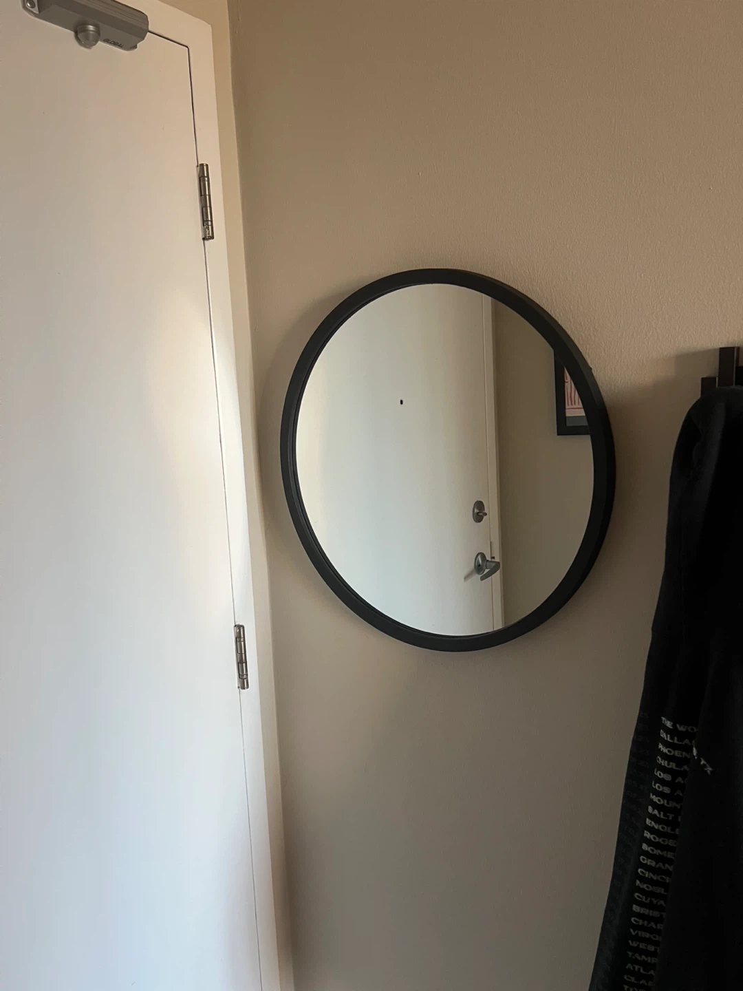 Round black Wall Mirror - photo 2