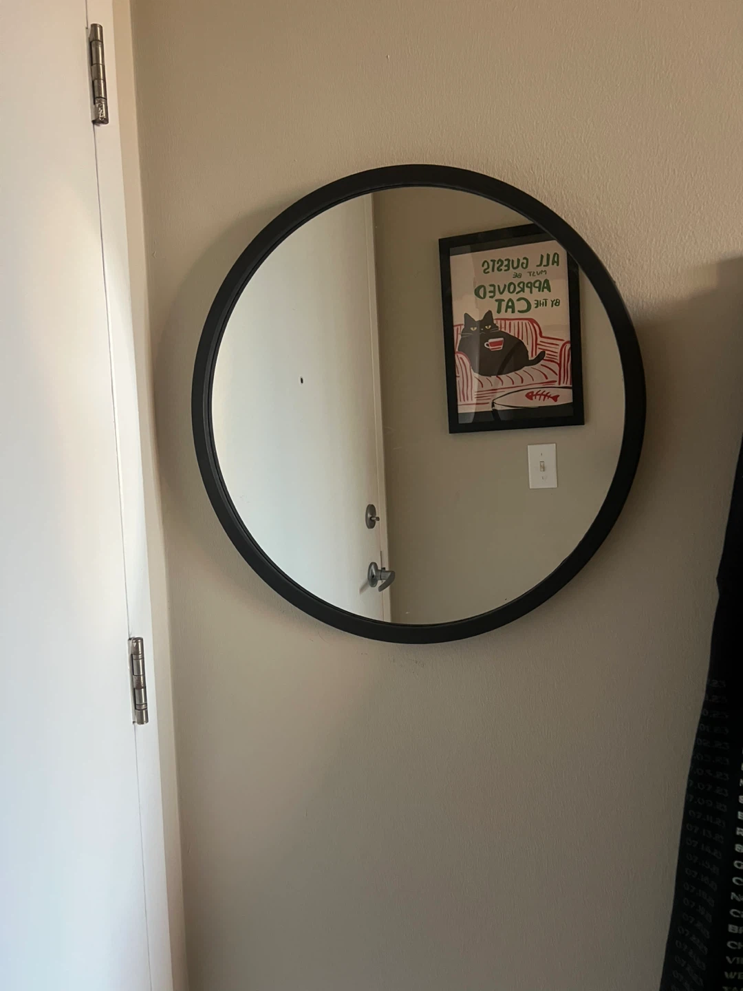Round black Wall Mirror