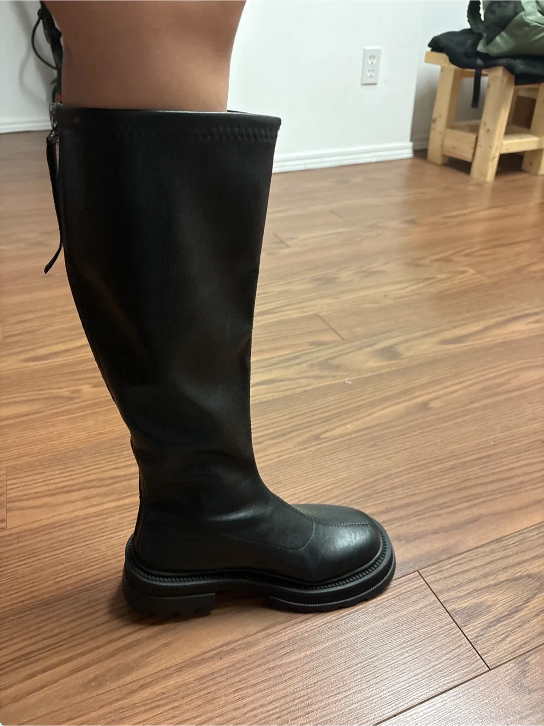 Black Knee High Platform Boots - Size 40 image indicator(2)
