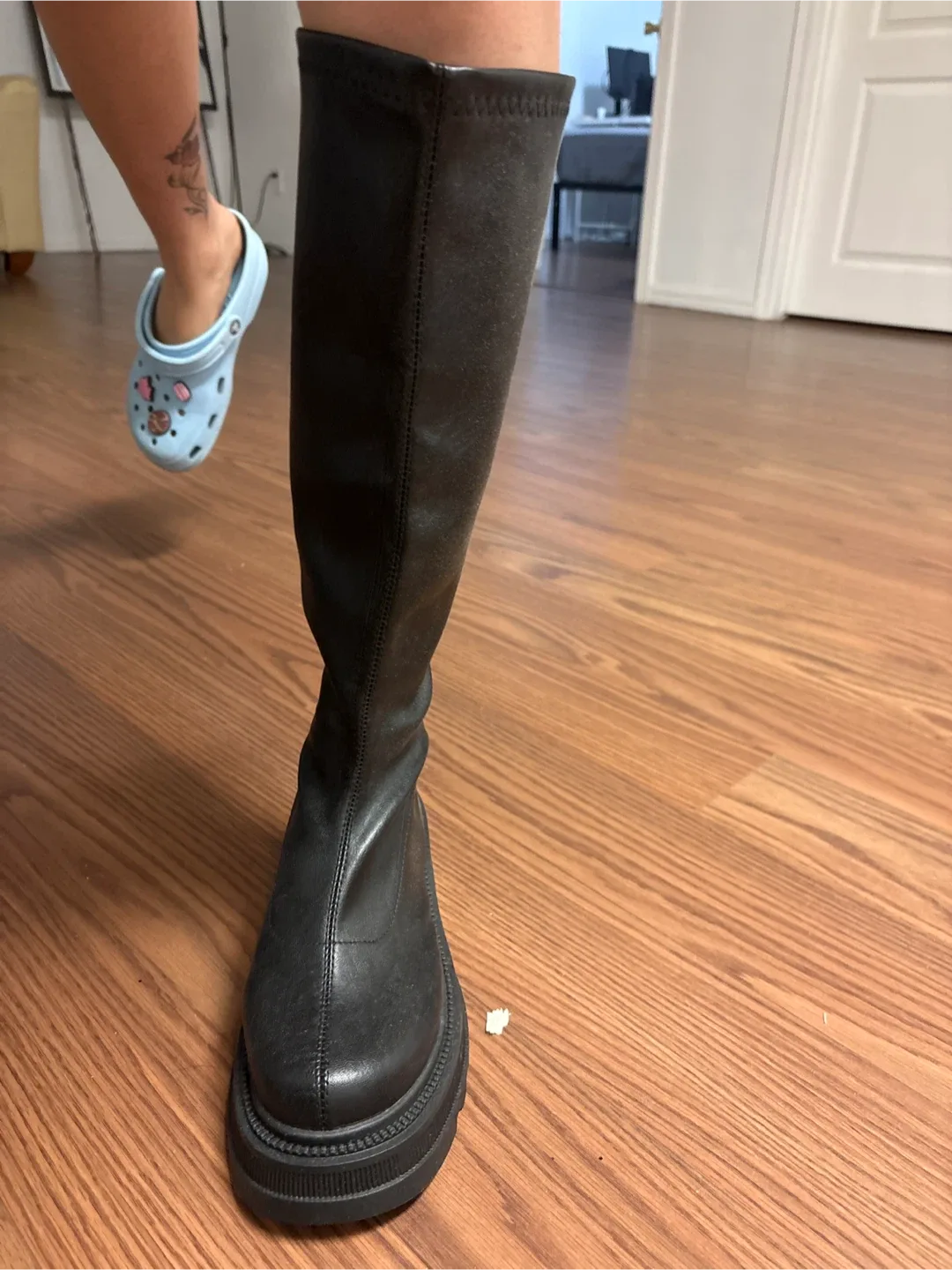 Black Knee High Platform Boots - Size 40 image indicator(3)