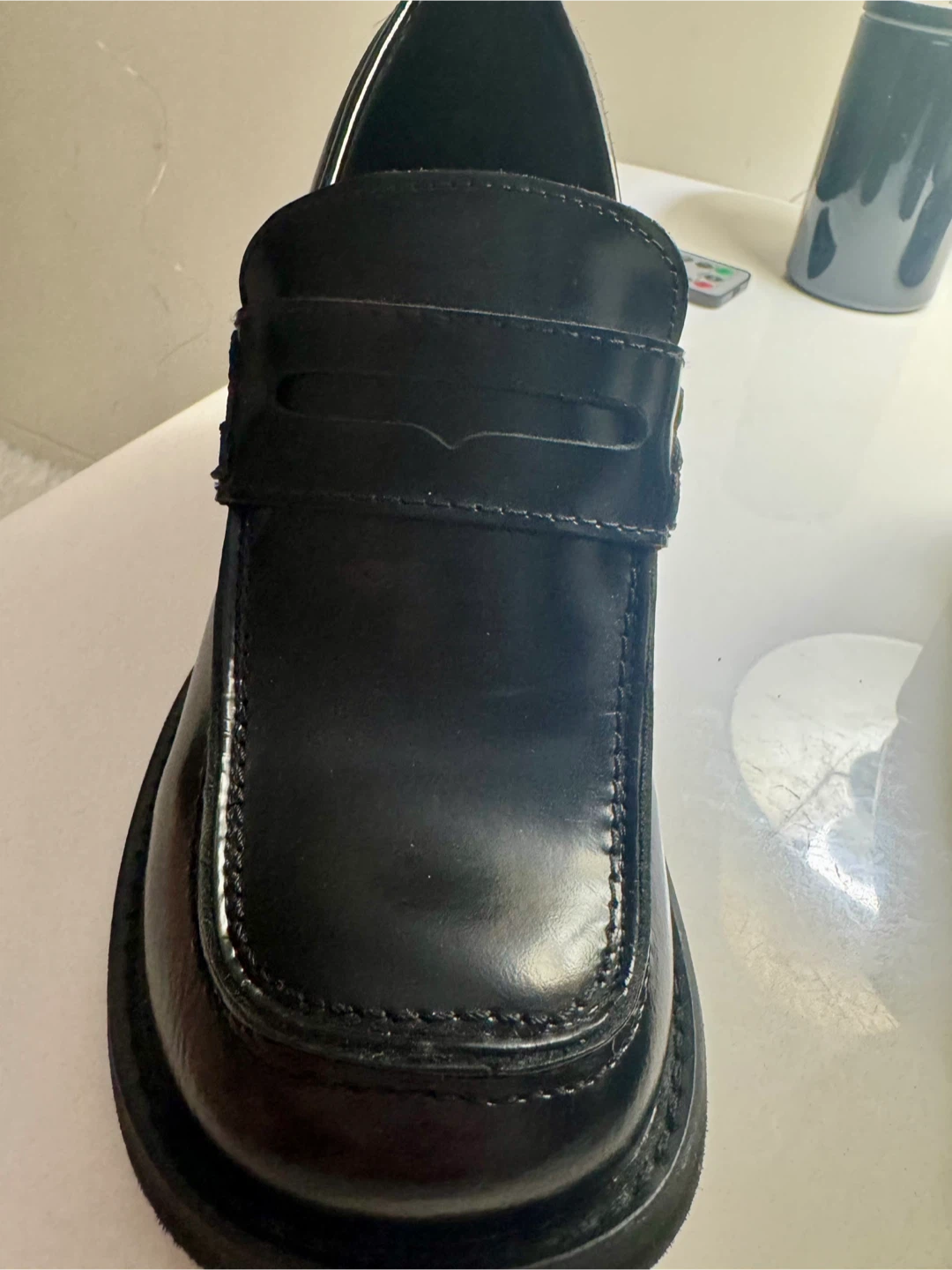 Steve Madden Black Leather Heeled Loafers - photo 4
