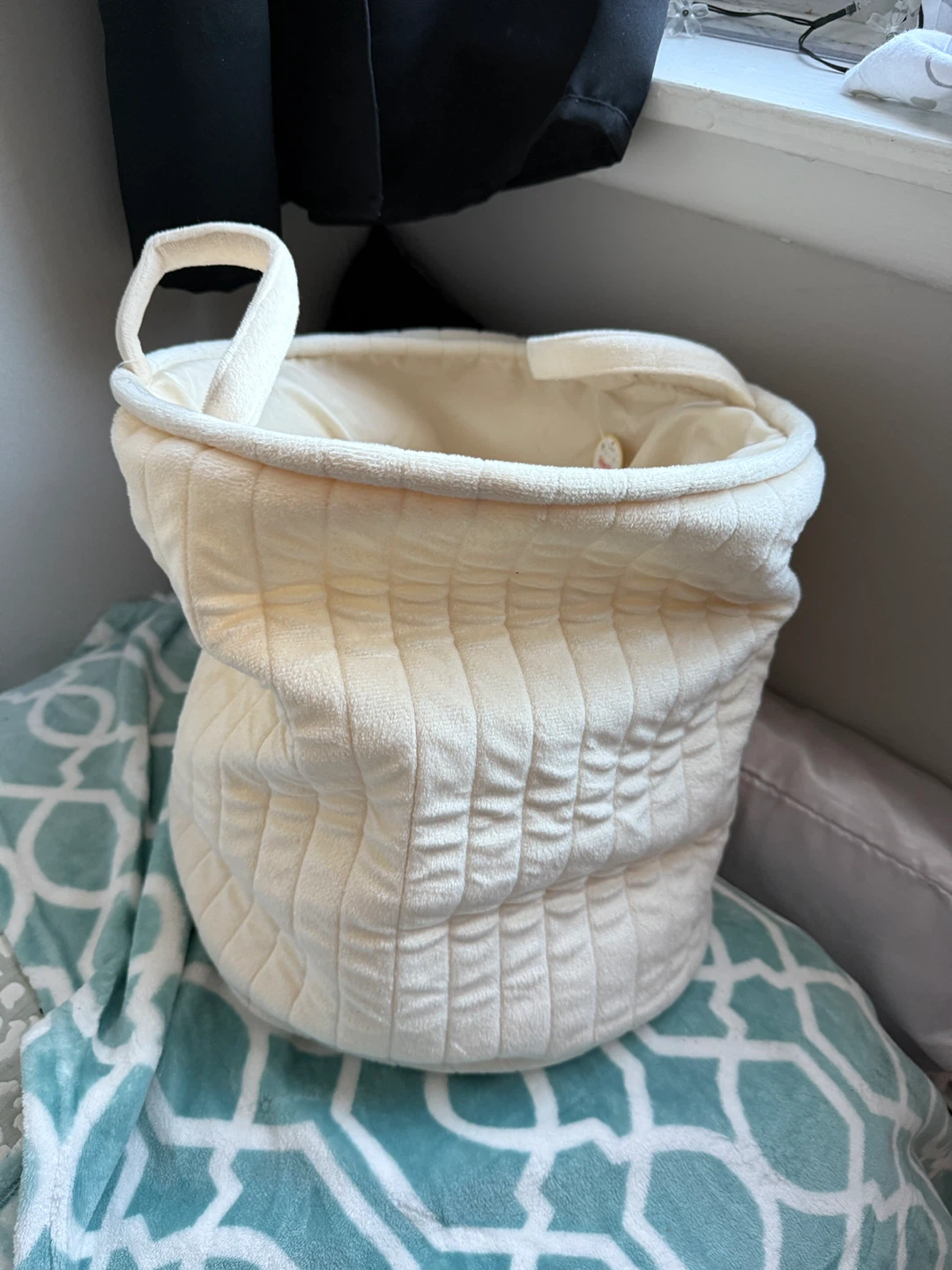 Off-White Fabric Storage Basket