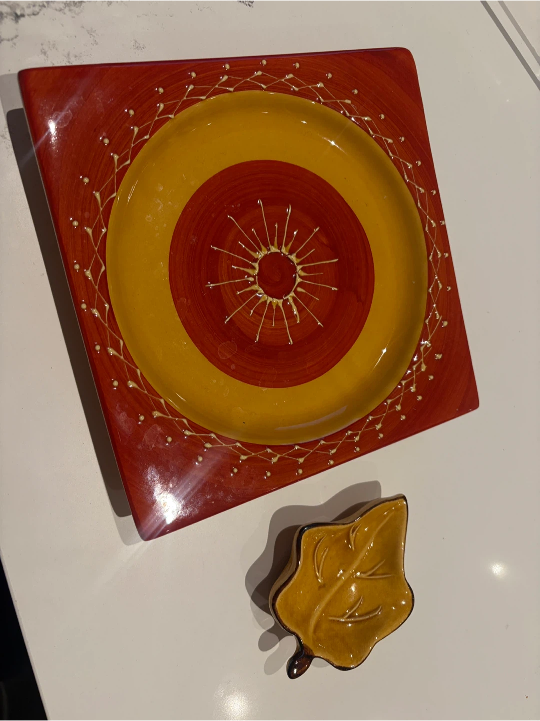 Leaf Dish & Plate Set from France