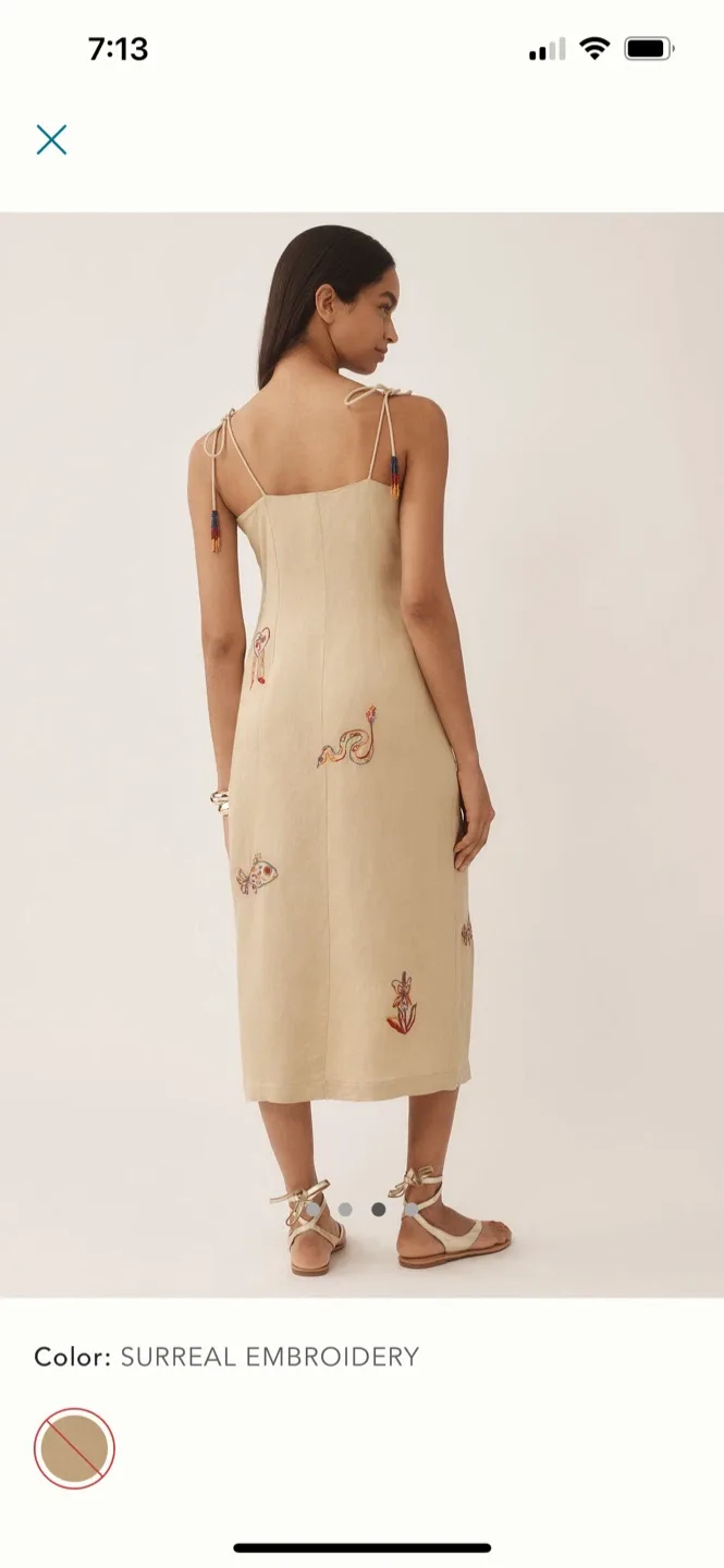 BNWT Farm Rio Embroidered Linen Blend Dress S image indicator(4)