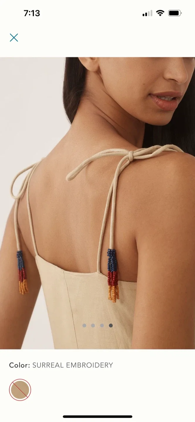 BNWT Farm Rio Embroidered Linen Blend Dress S image indicator(5)