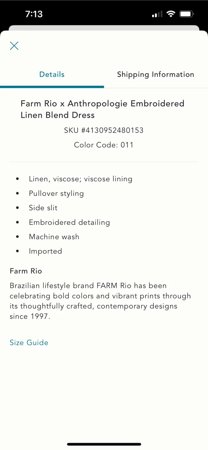 BNWT Farm Rio Embroidered Linen Blend Dress S image indicator(6)