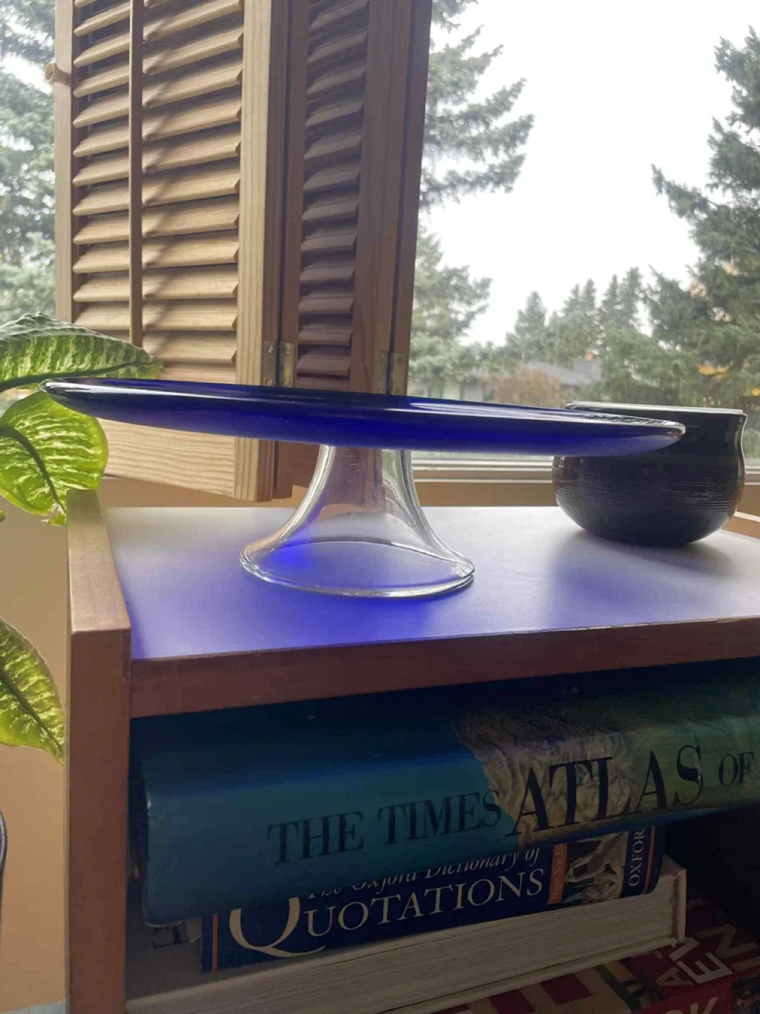 Blue glass cake stand image indicator(2)