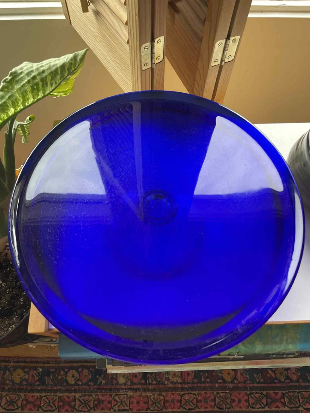 Blue glass cake stand image indicator(3)