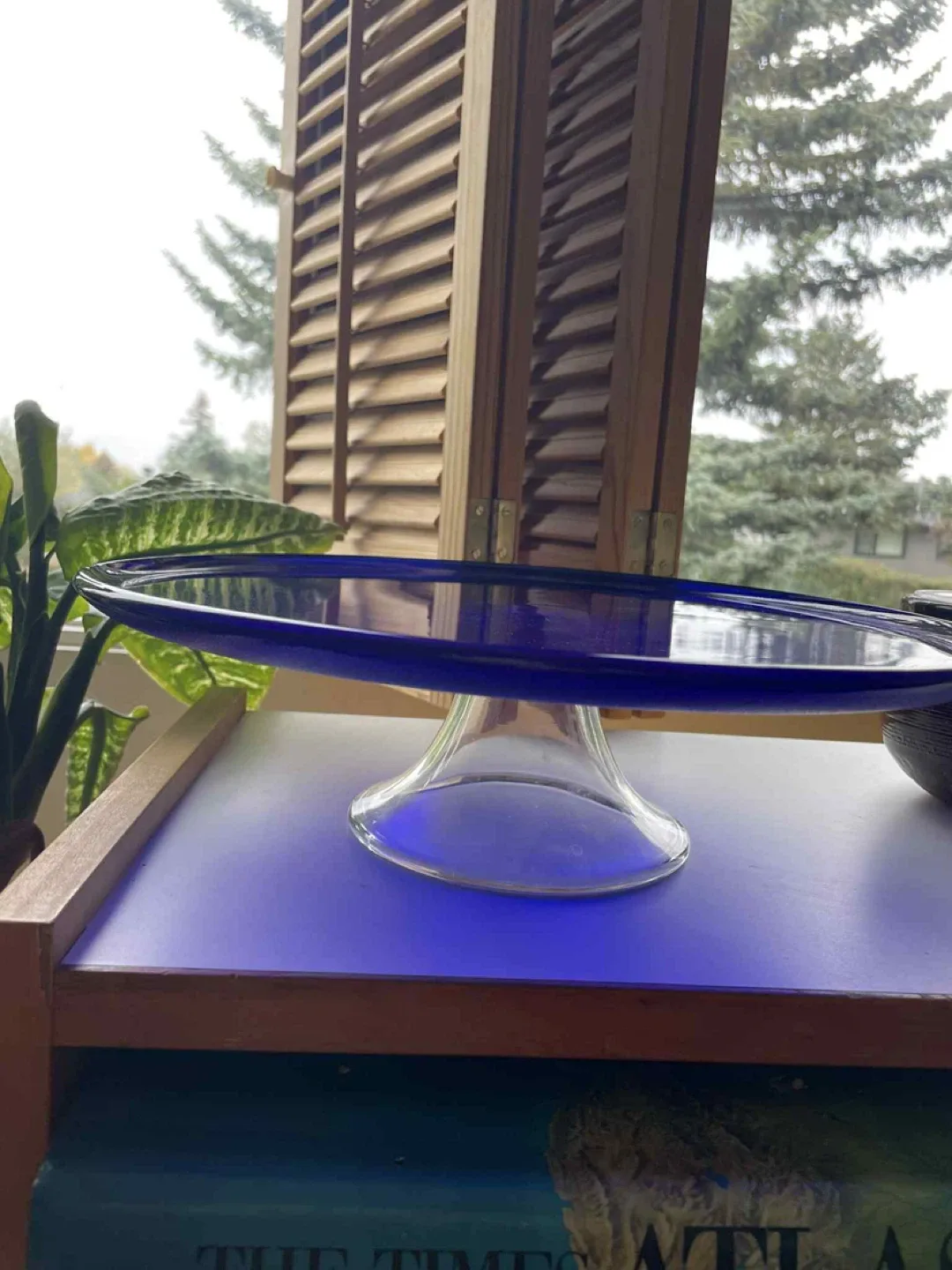 Blue glass cake stand image indicator(4)