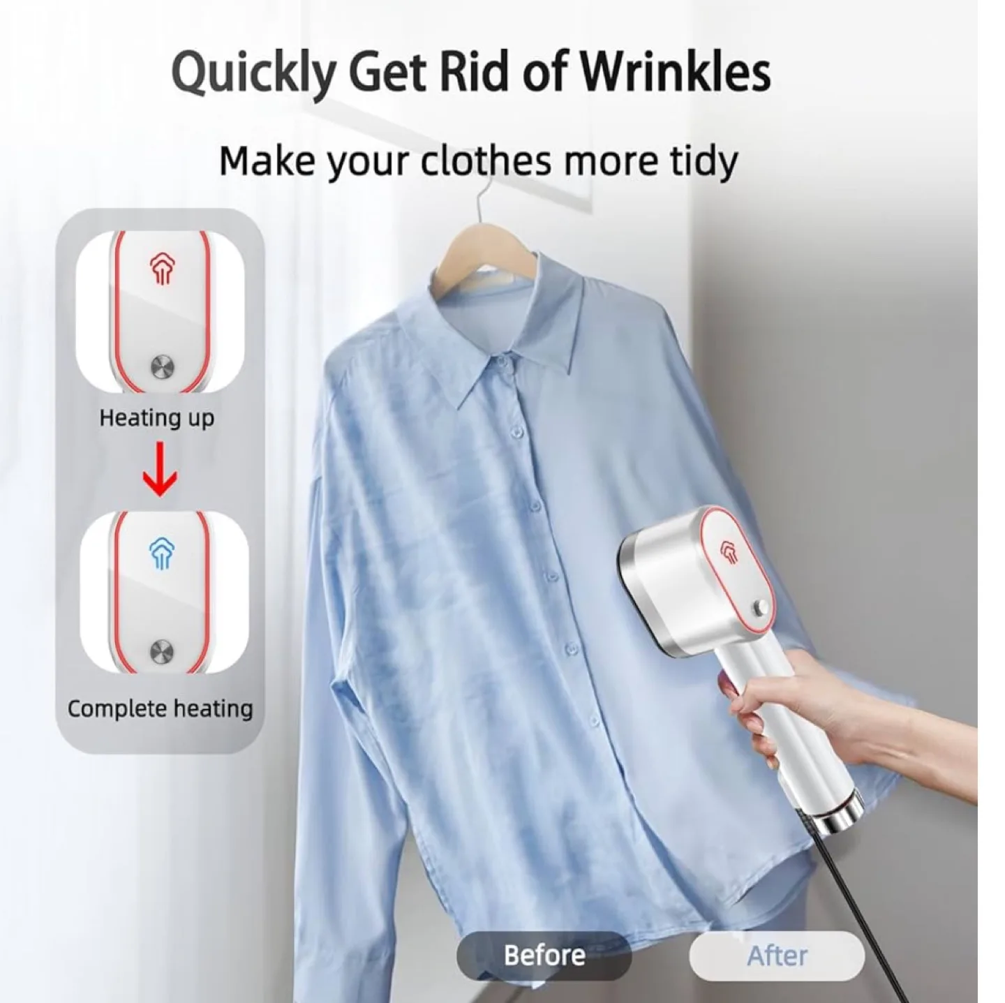 Handheld Clothes Steamer for Various Fabrics image indicator(2)