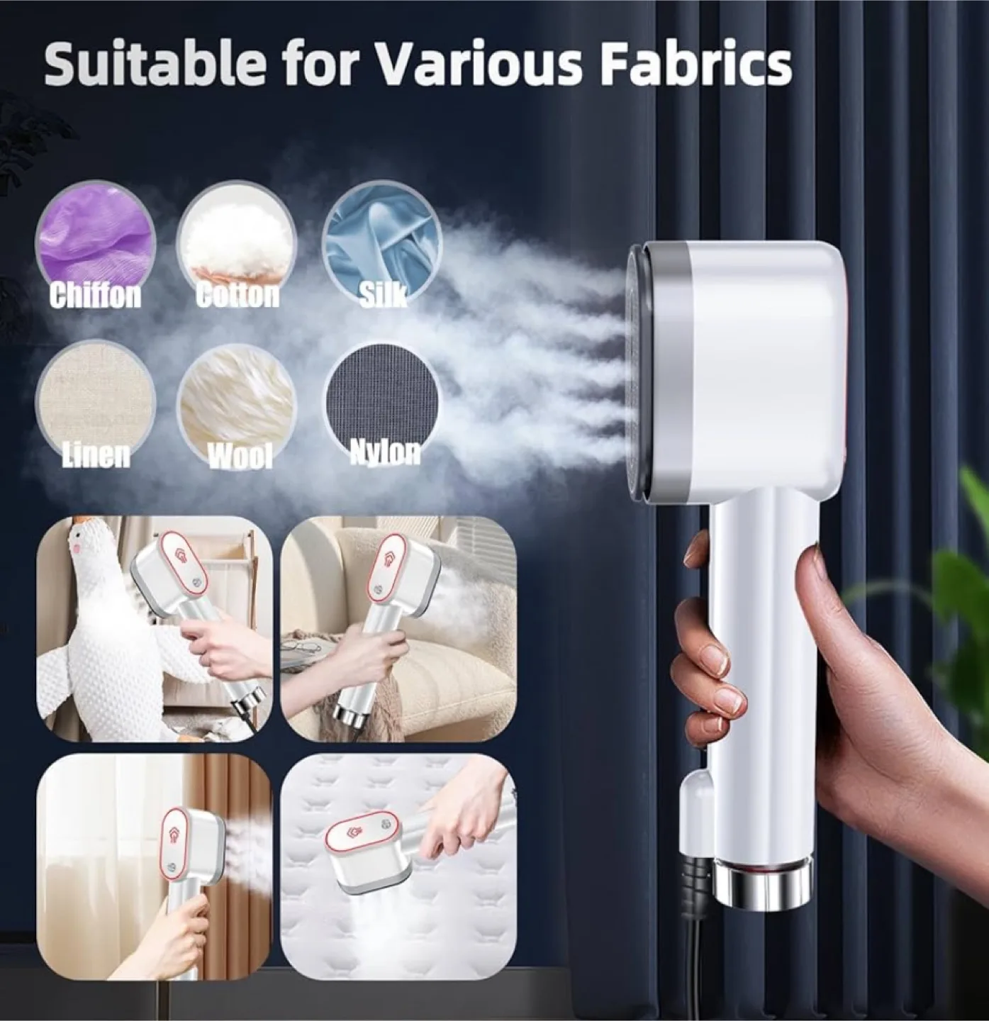 Handheld Clothes Steamer for Various Fabrics image indicator(3)