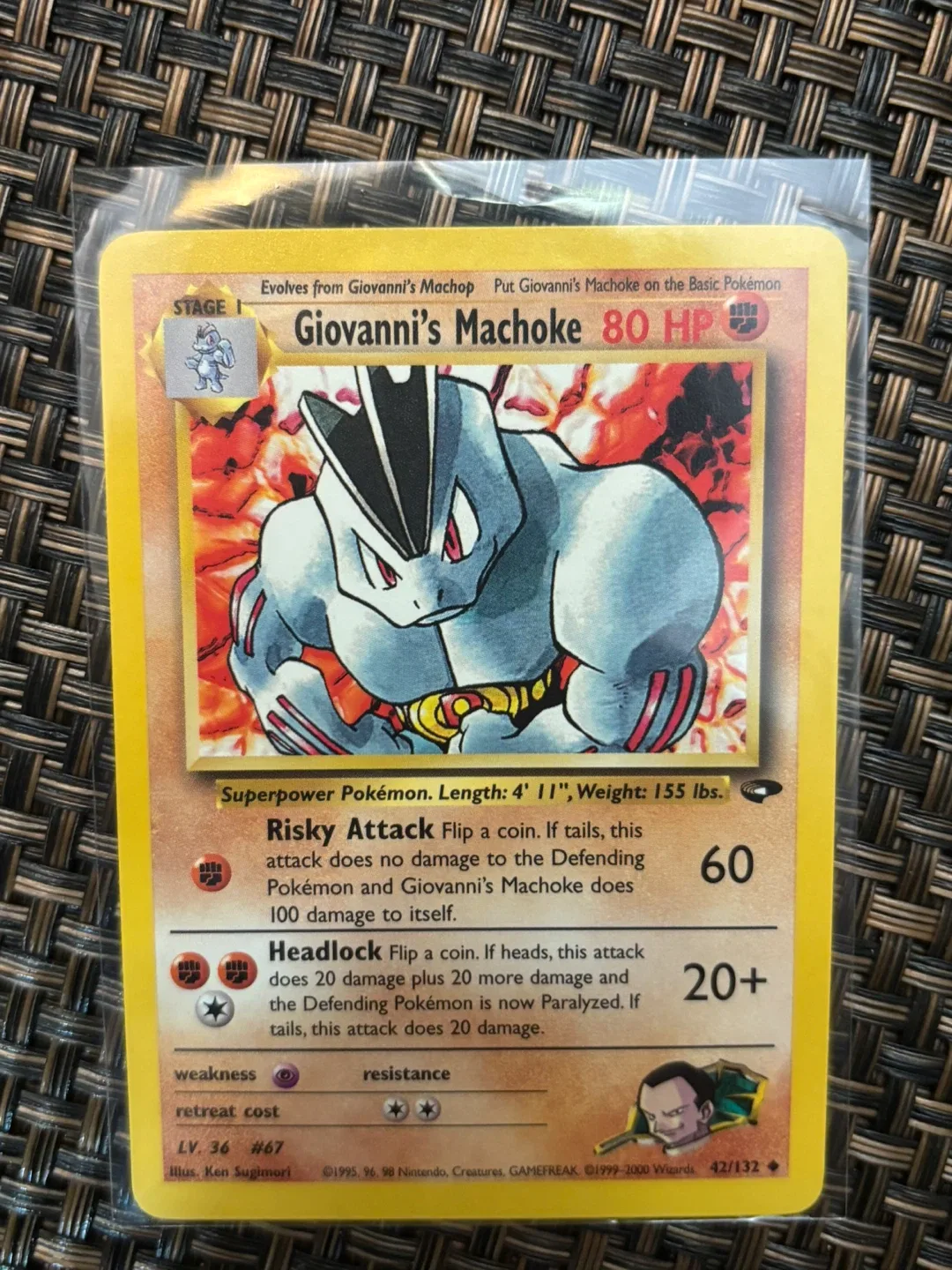 Giovanni’s Machoke vintage Pokemon card thumbnail