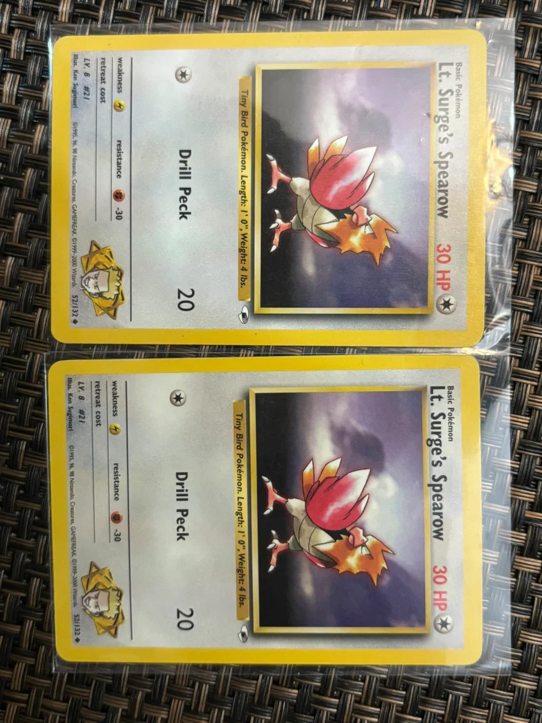 Lt. Surge’s Spearow vintage Pokemon card thumbnail