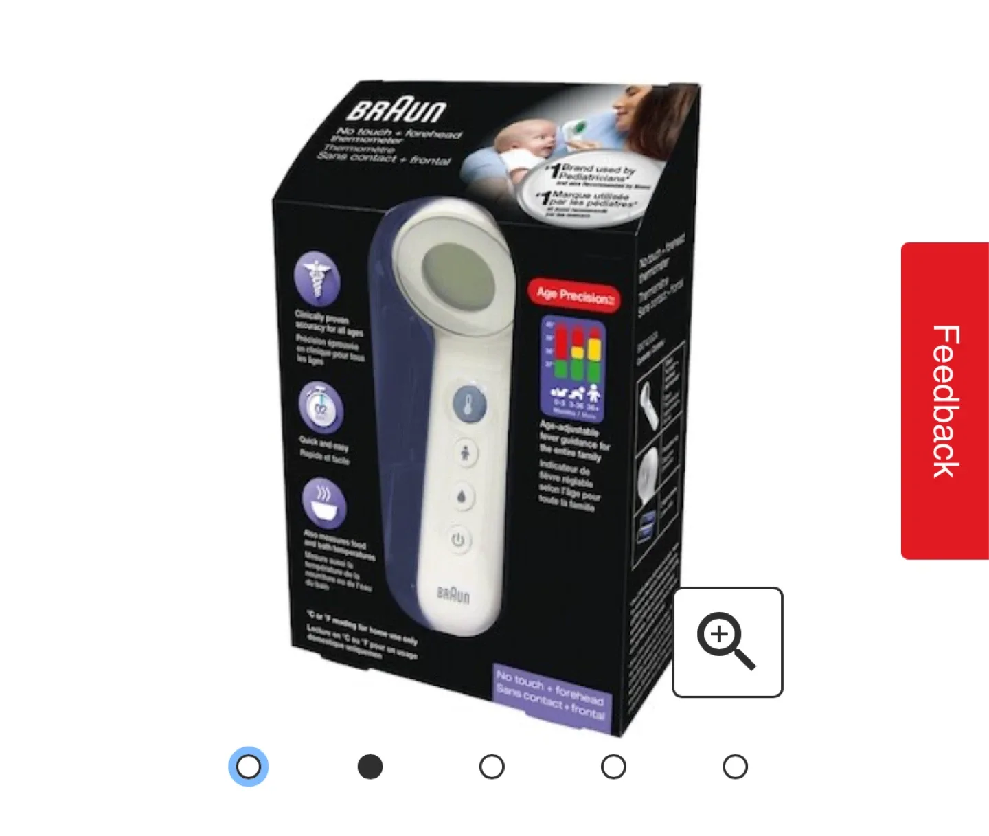 New! Braun No Touch + Forehead Thermometer BNT400CA image indicator(2)