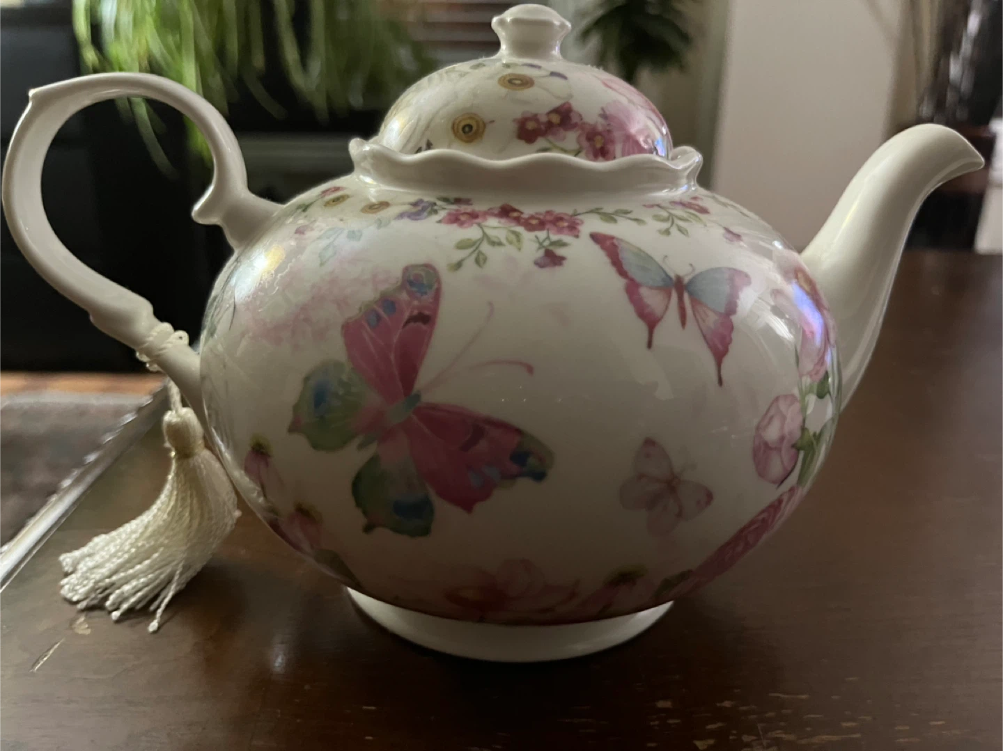 Floral Butterfly Tea Pot