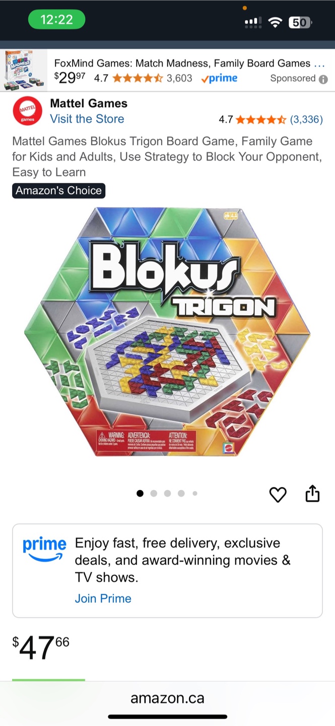 Blokus Trigon Board Game - Family Game