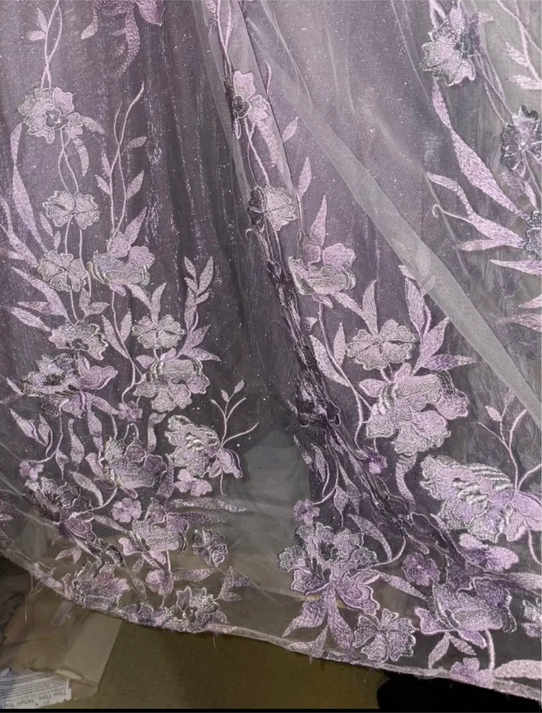 Lavender Floral Embellished Formal Dress image indicator(4)