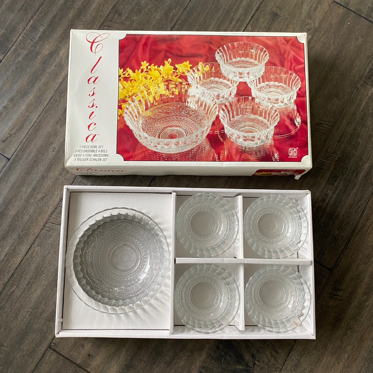Vintage KIG 5 Piece Glass Bowl Set - photo 2