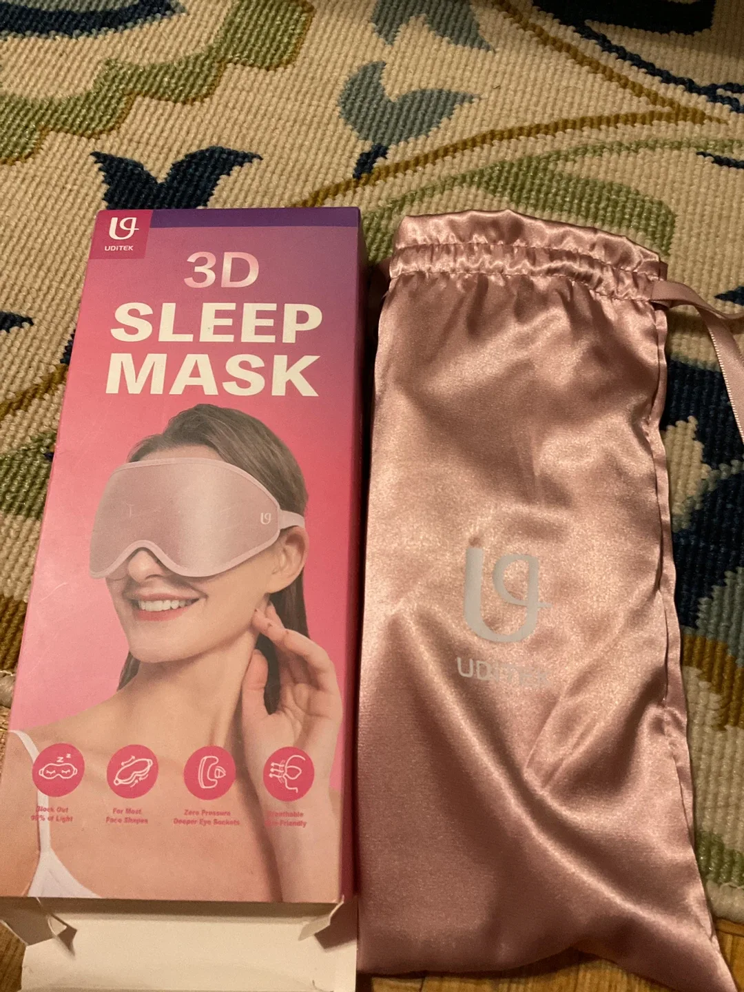 New UDIITEK 3D Contoured Sleep Mask - Pink thumbnail