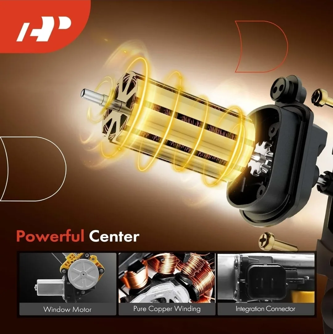 Rear Driver Side Window Regulator w/ Motor for Honda Civic Sedan image indicator(8)