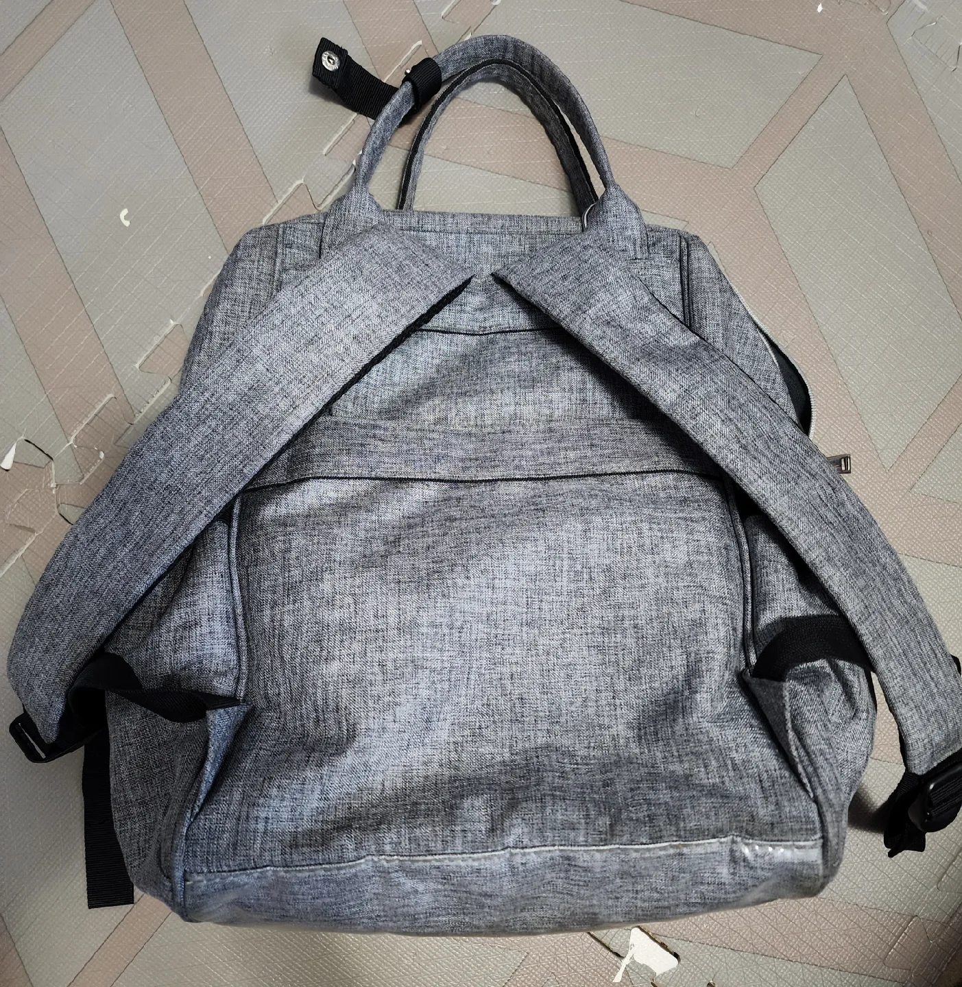 Emagie Grey Diaper Baby Bag Backpack image indicator(3)