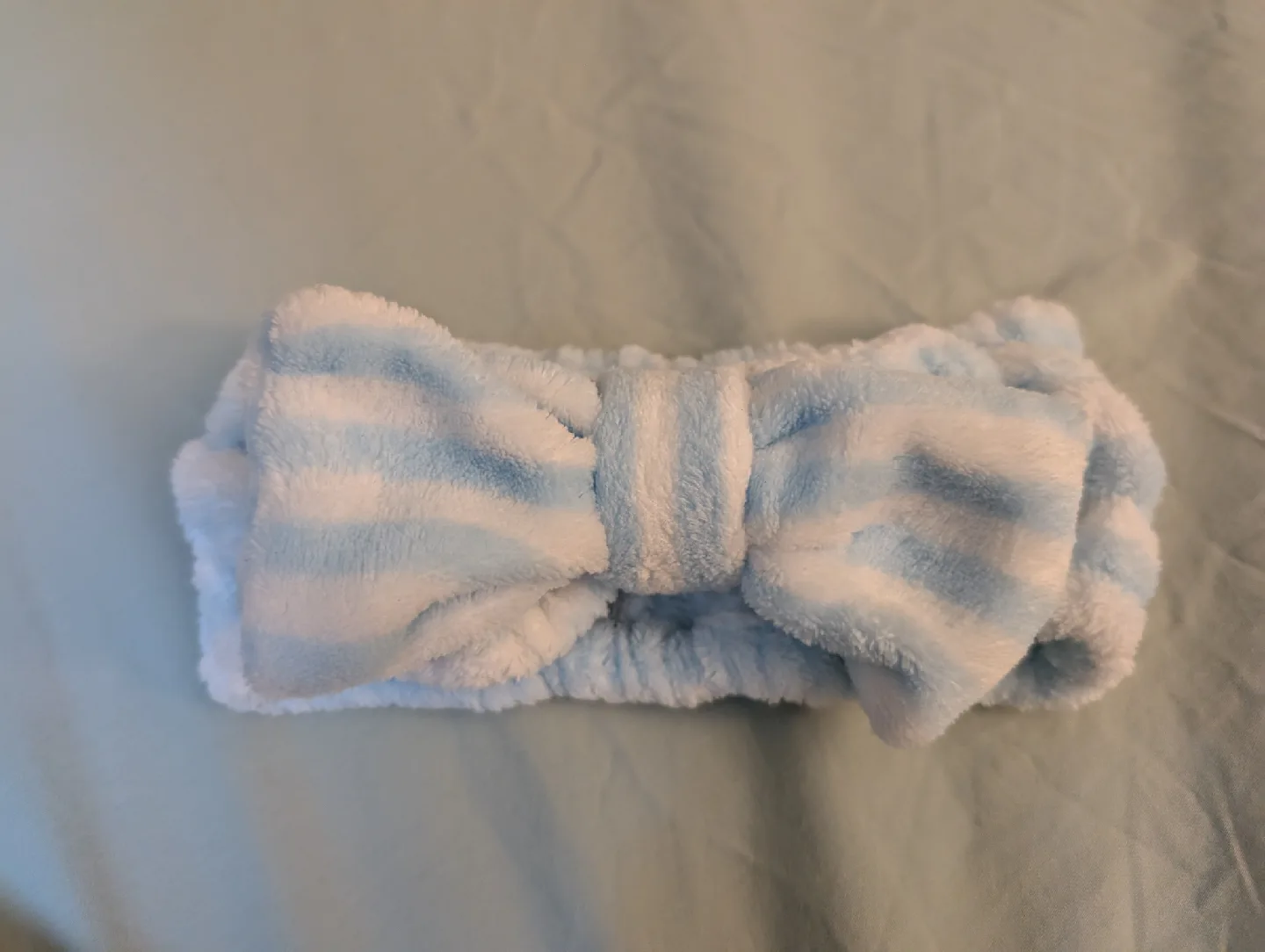 Blue & White Striped Spa Headband thumbnail